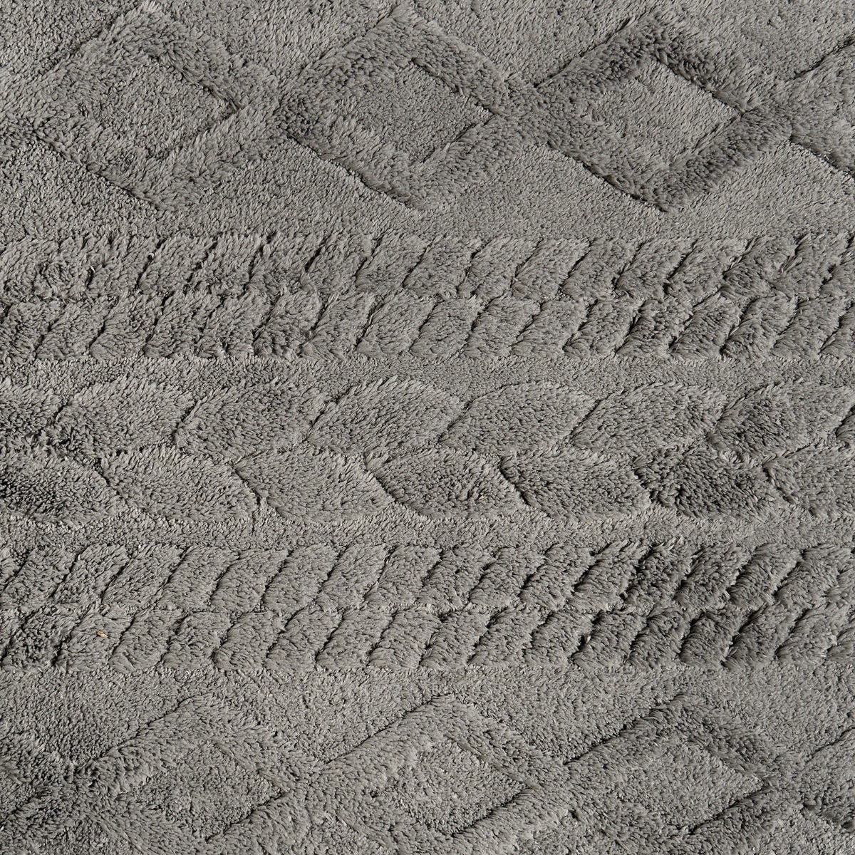 OHS Jacquard Cable Knit Rug, Grey - 80 x 150cm>