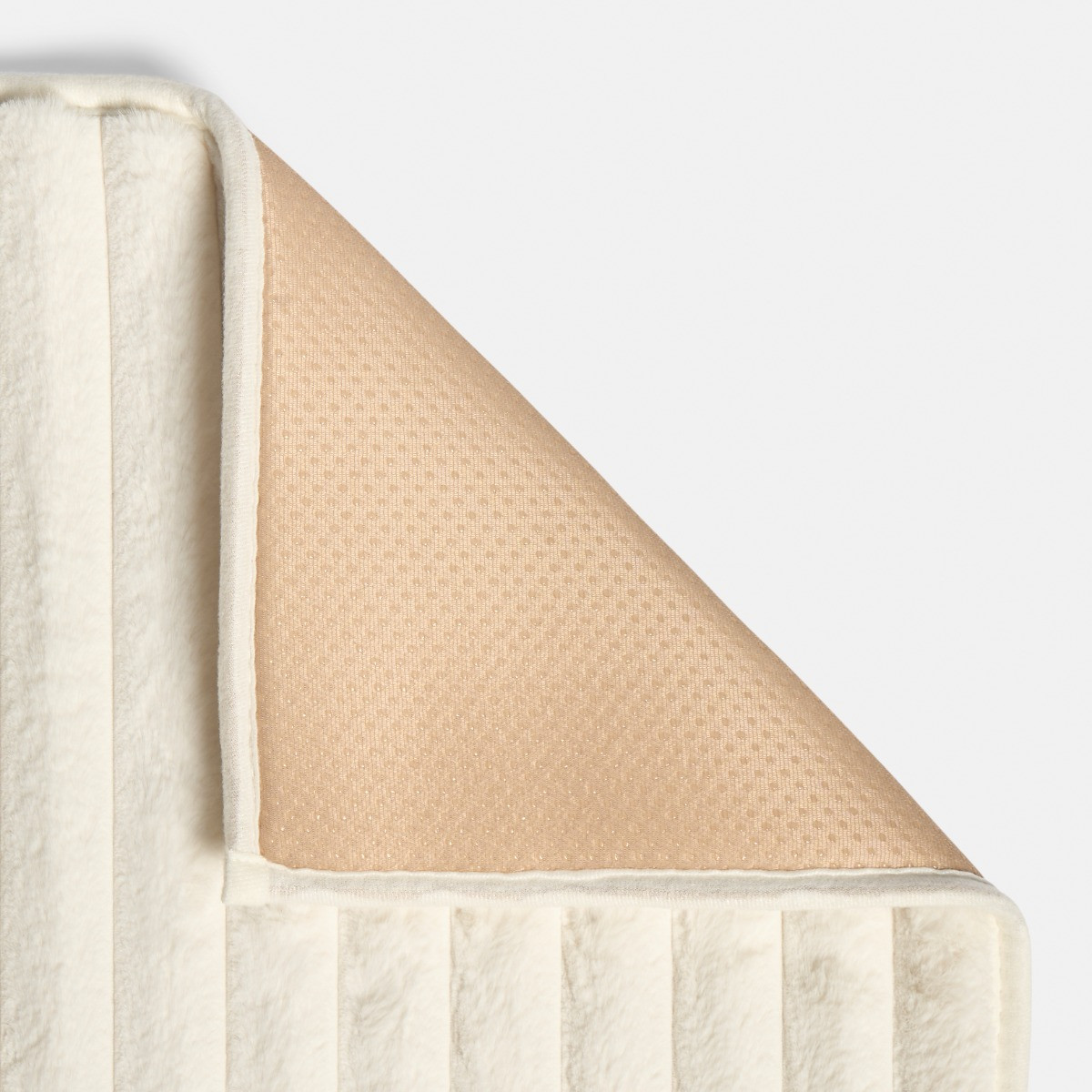 OHS Faux Fur Ribbed Rug, Cream - 80 x 150cm>