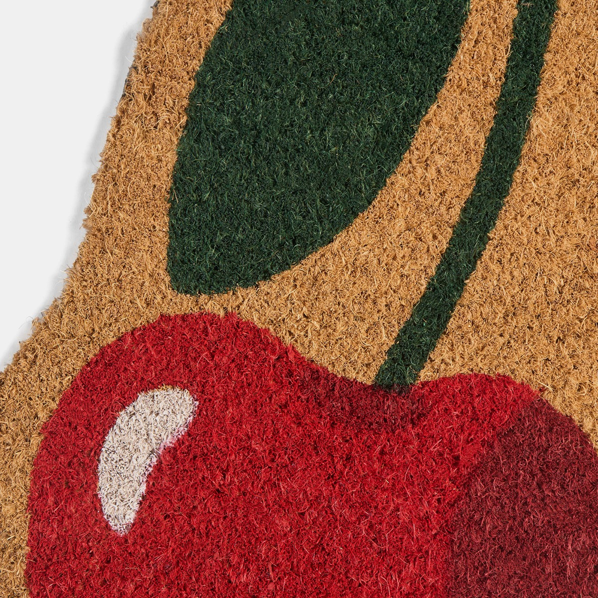 OHS Cherry Shape Print Coir Mat -  Red/Natural>