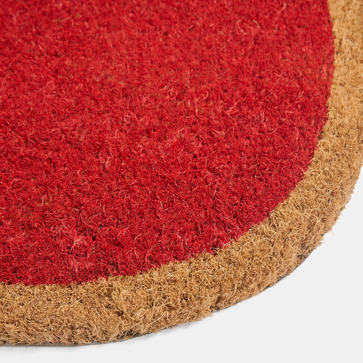 OHS Cherry Shape Print Coir Mat -  Red/Natural>