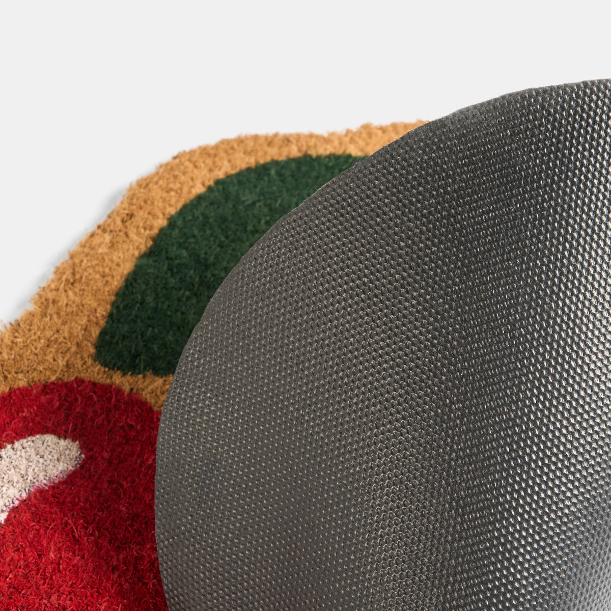 OHS Cherry Shape Print Coir Mat -  Red/Natural>