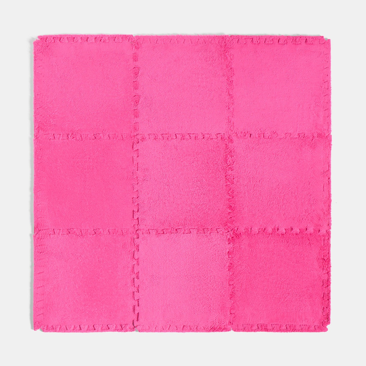 OHS 9 Piece Interlocking Teddy Tiles - Hot Pink>