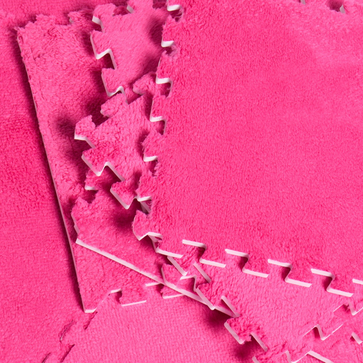 OHS 9 Piece Interlocking Teddy Tiles - Hot Pink>