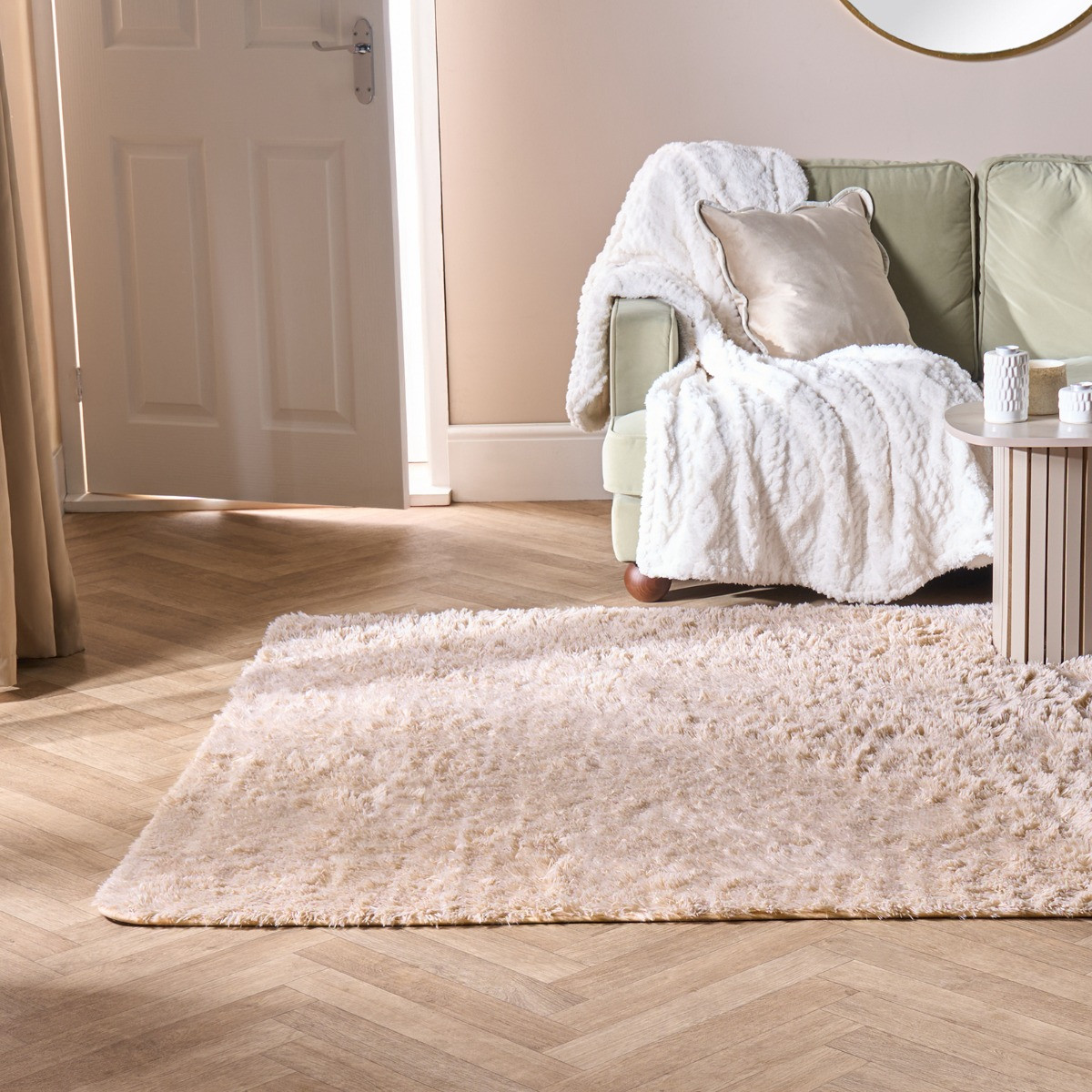 OHS Soft Fluffy Rug, Stone - 160 x 230cm>