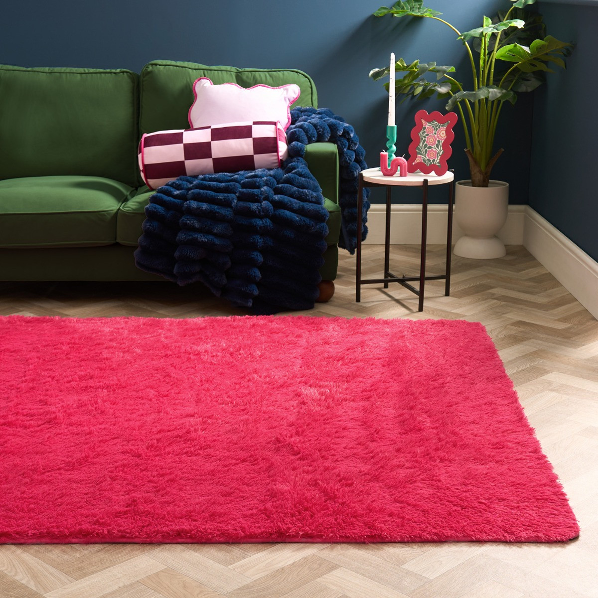 OHS Soft Fluffy Rug, Hot Pink - 160 x 230cm>