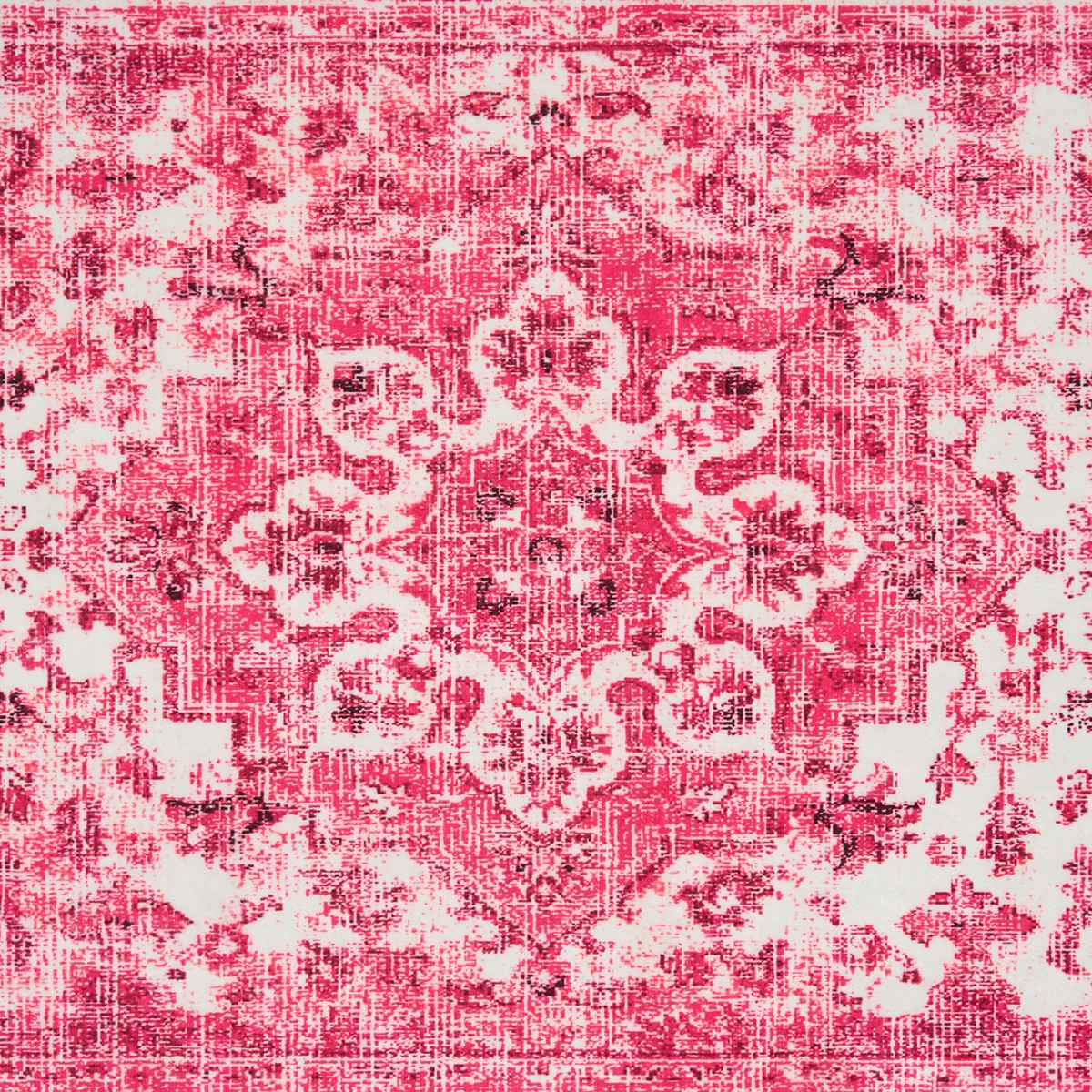 OHS Washable Vintage Printed Rug - Pink>