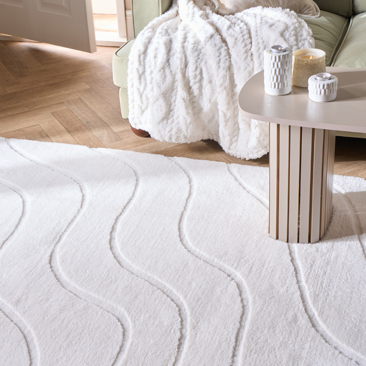OHS Tufted Contour Rug, Ivory - 160 x 230cm>
