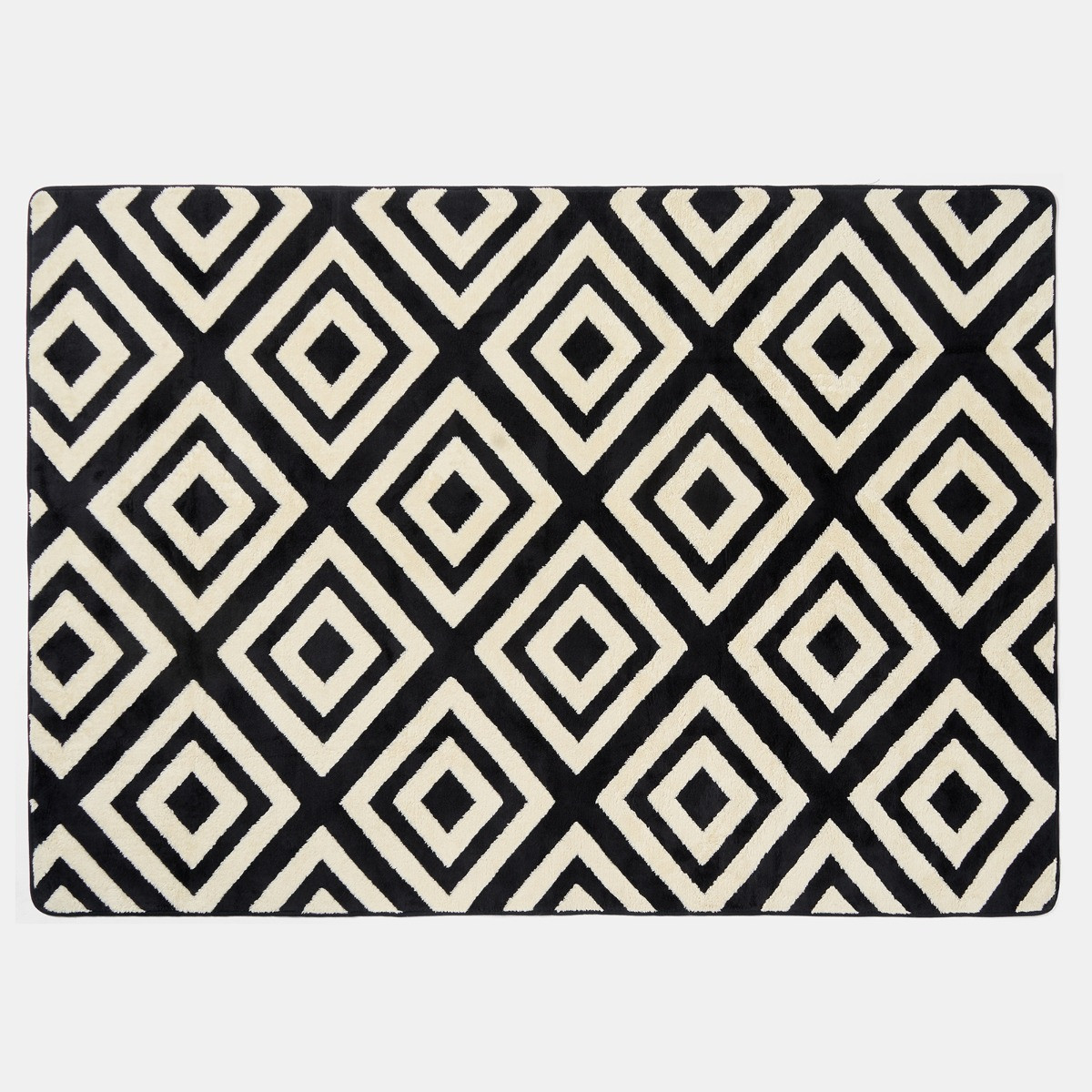 OHS Contrast Tufted Geo Rug, Monochrome - 120 x 170cm>