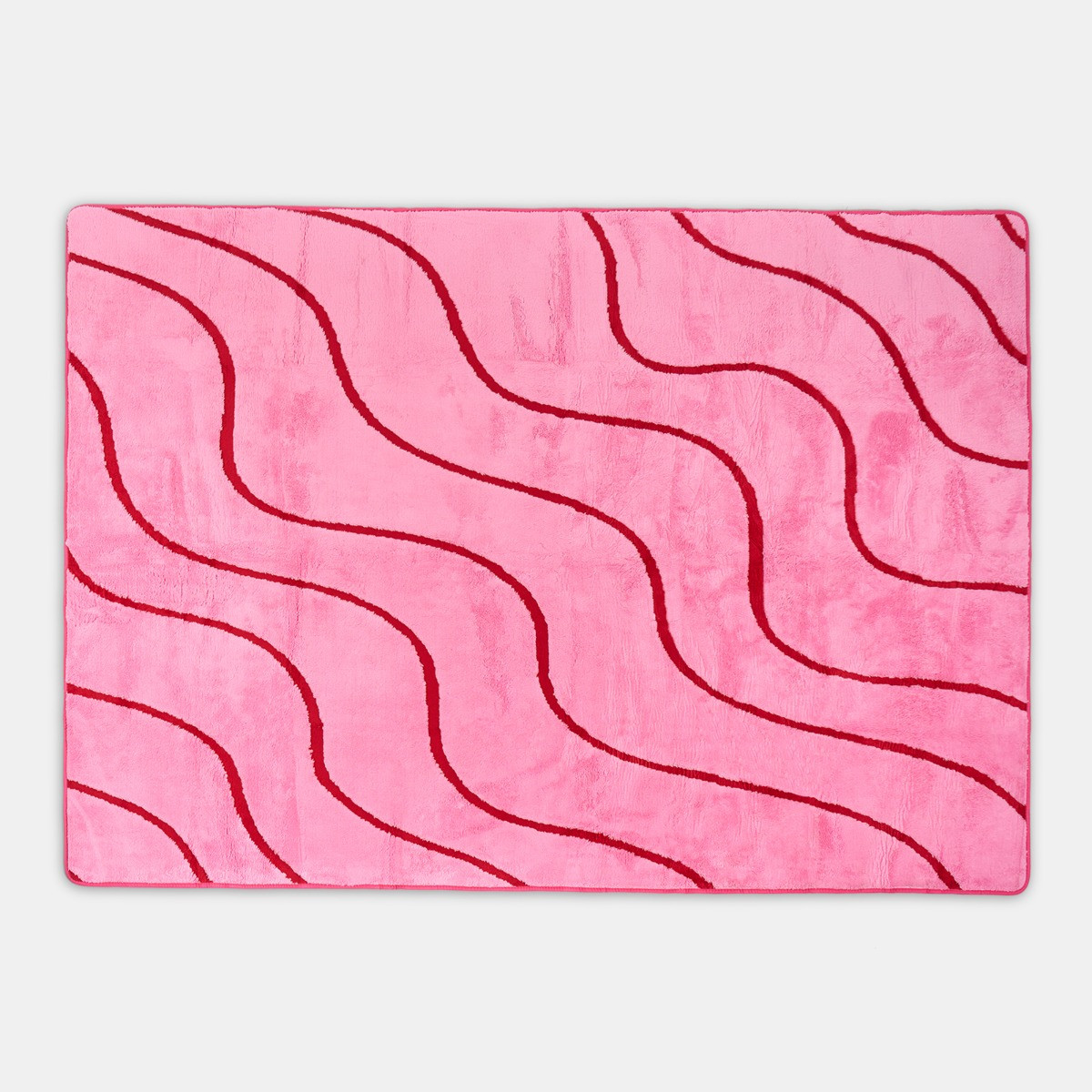 OHS Contrast Tufted Wave Rug - Pink/Red>