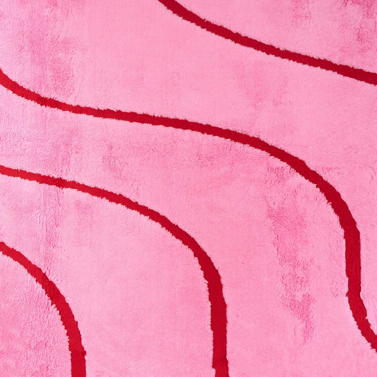 OHS Contrast Tufted Wave Rug - Pink/Red>