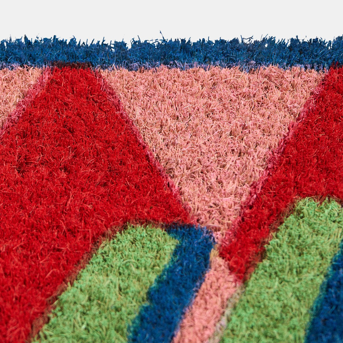 OHS Hello Printed Coir Mat - Pink/Red>