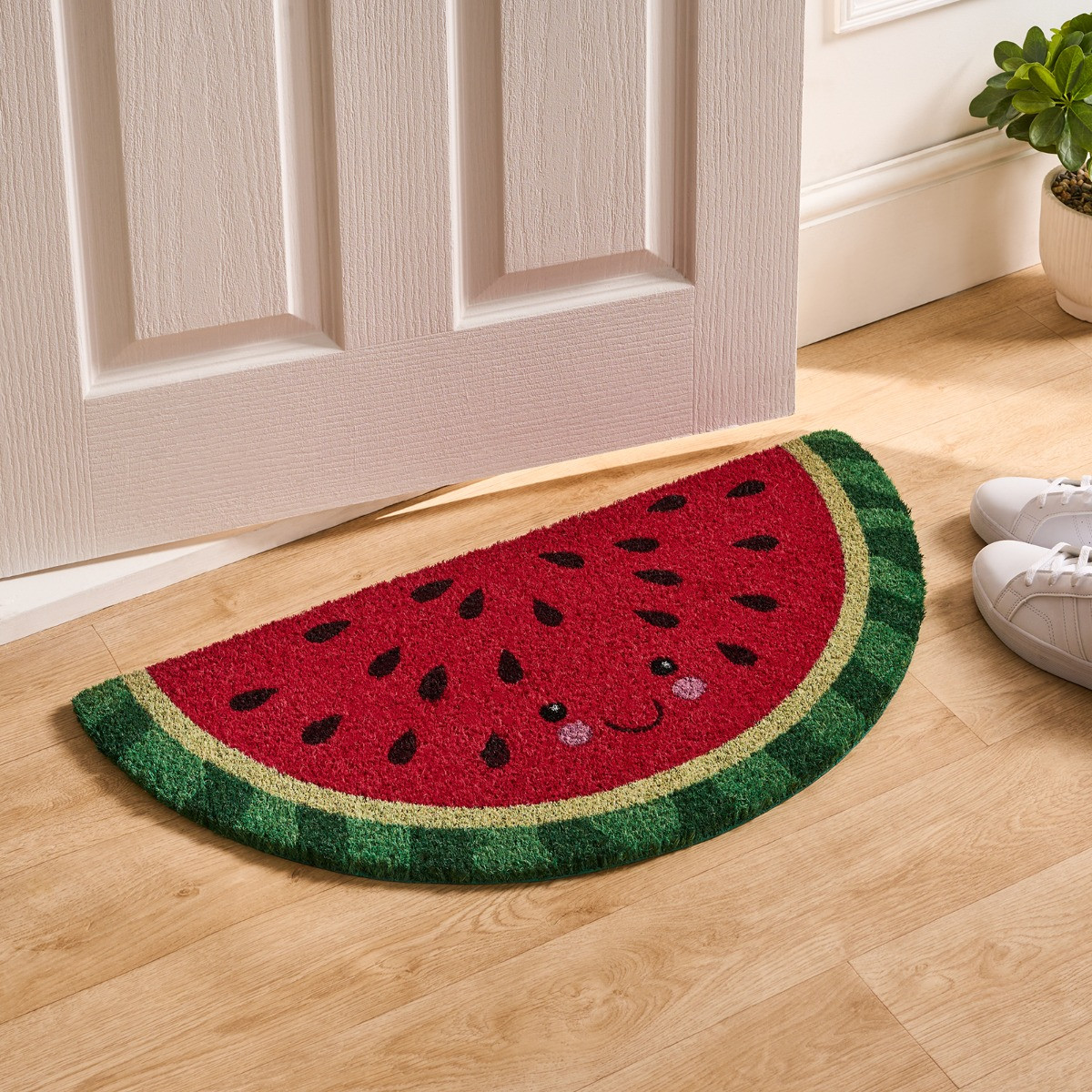 OHS Watermelon Shaped Coir Mat - Red/Green>