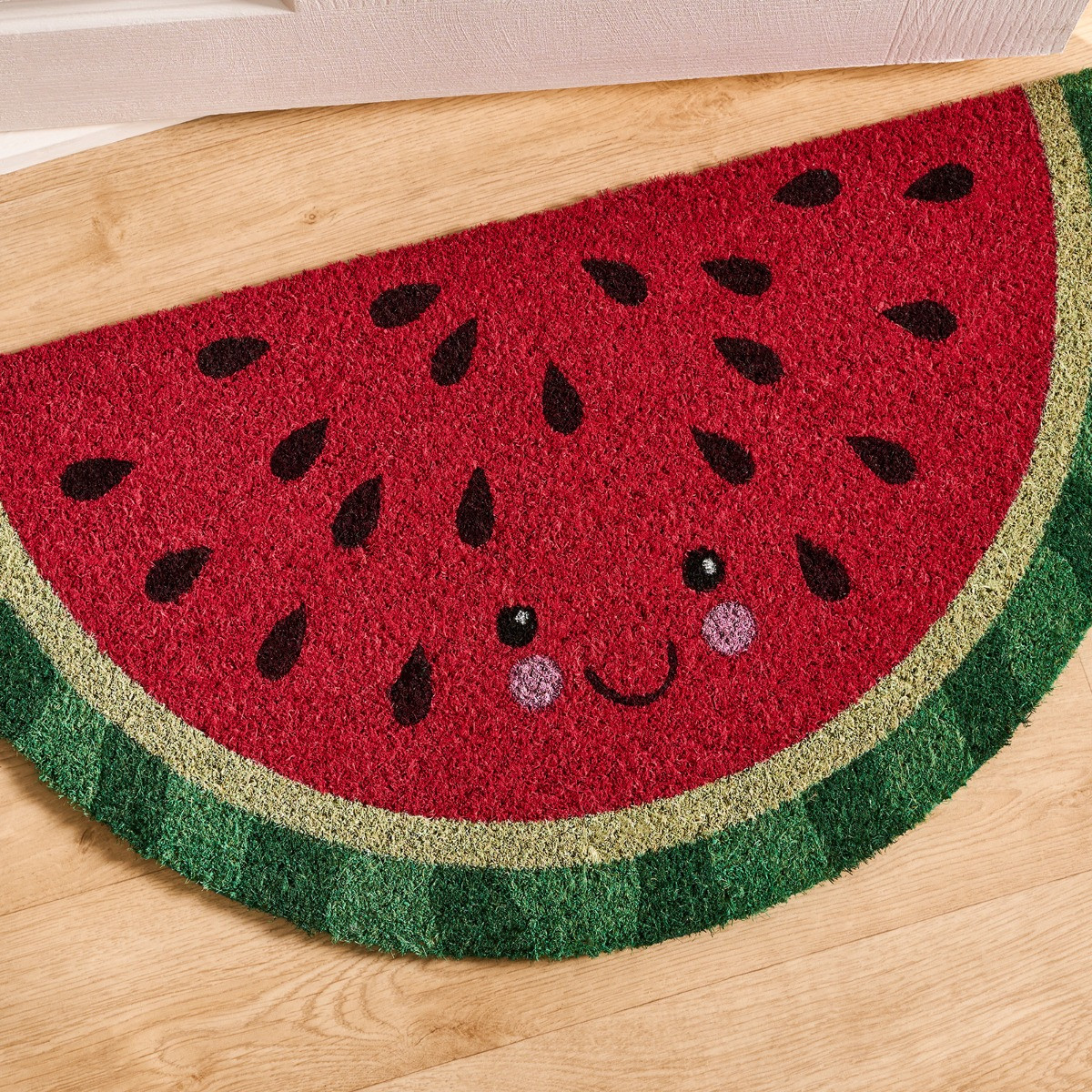 OHS Watermelon Shaped Coir Mat - Red/Green>