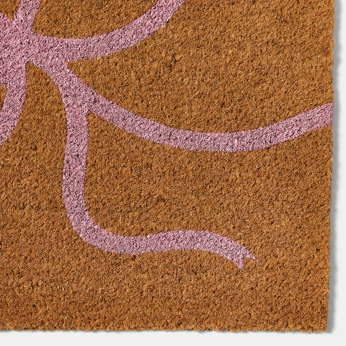OHS Bow Print Coir Mat - Brown/Pink>
