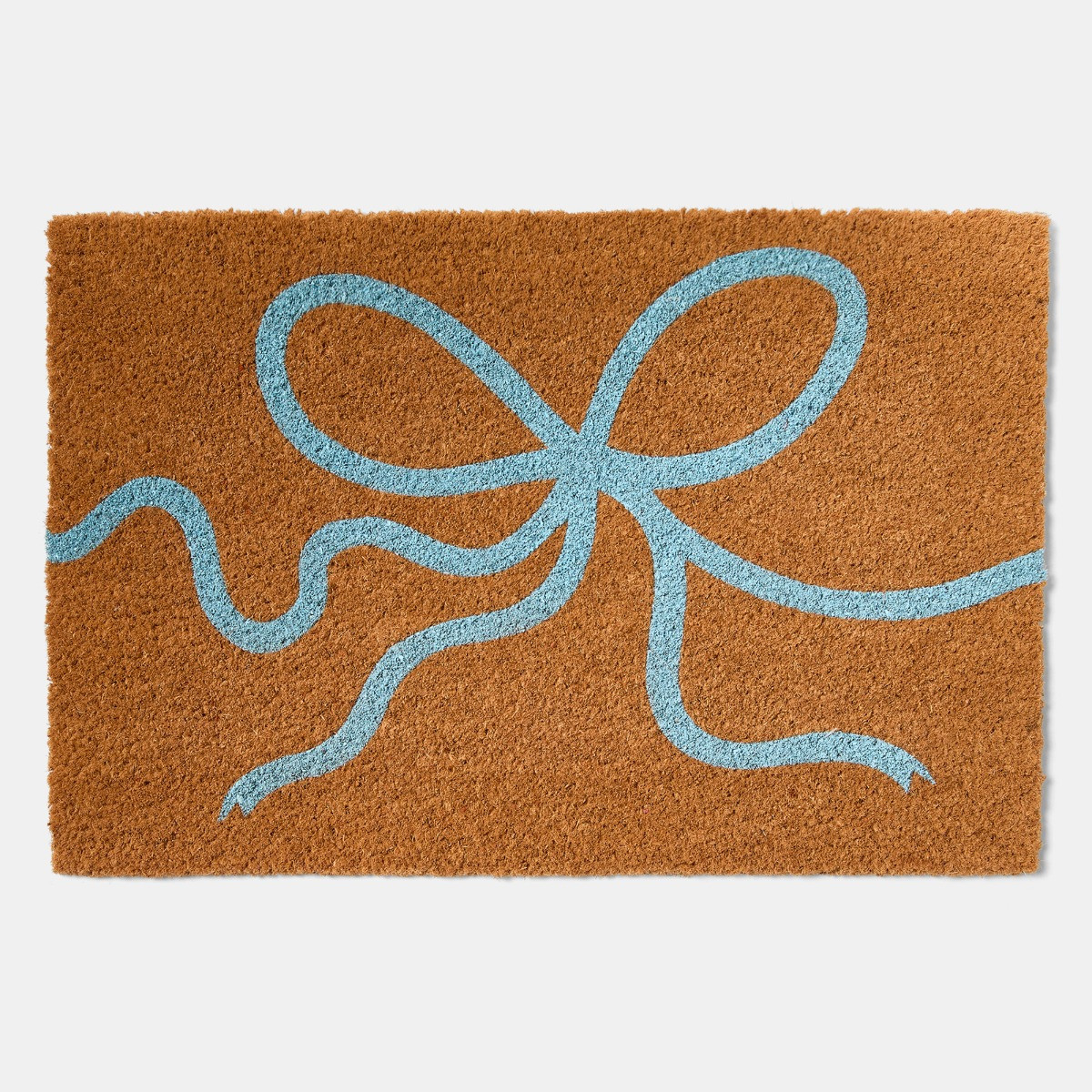 OHS Bow Print Coir Mat - Brown/Blue>