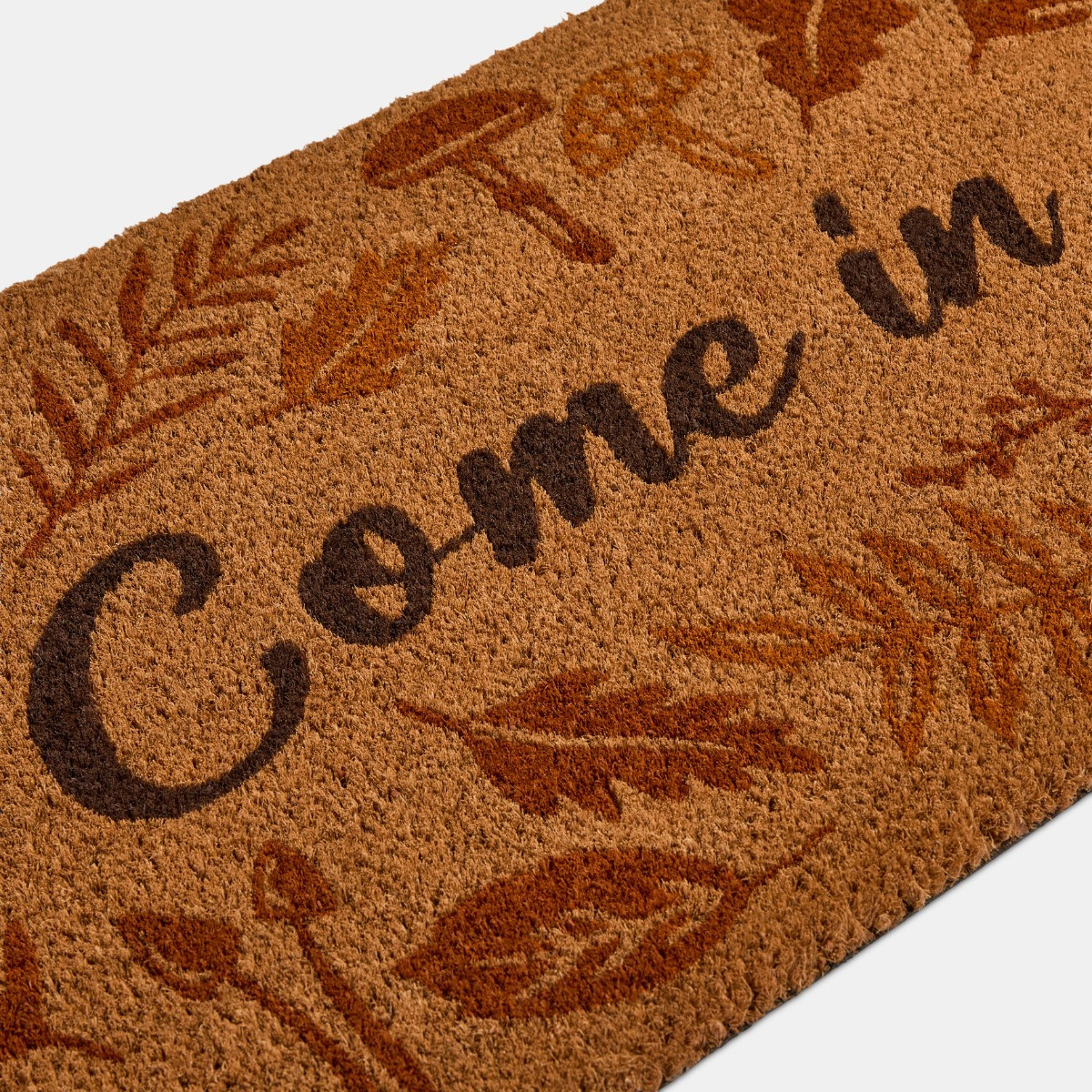 OHS Come In, Get Cosy Printed Runner Coir Mat - Brown>