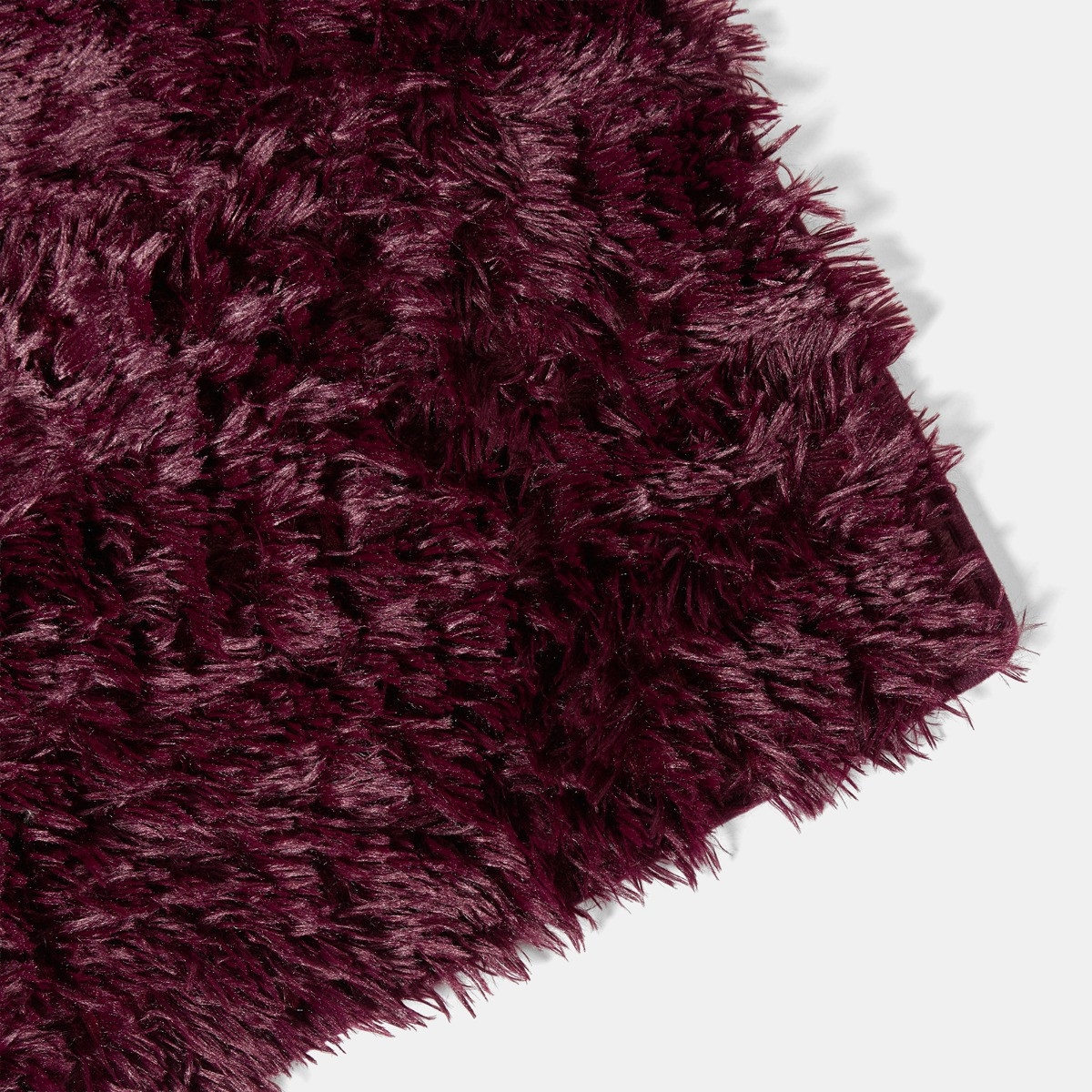 OHS Soft Fluffy Floor Rug - Burgundy>