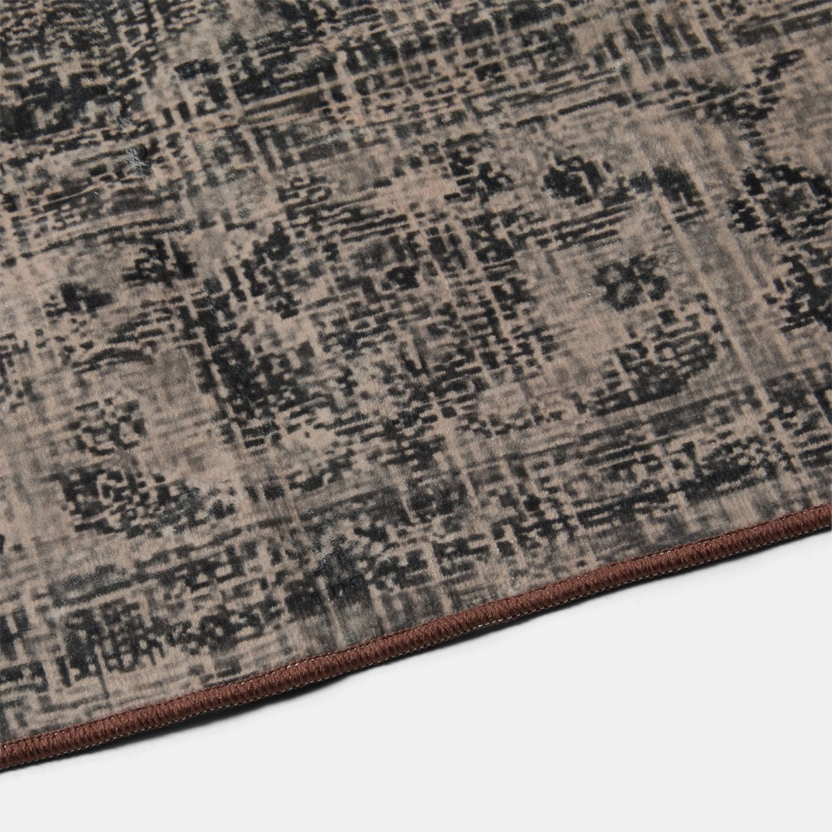 OHS Washable Vintage Printed Rug - Brown>