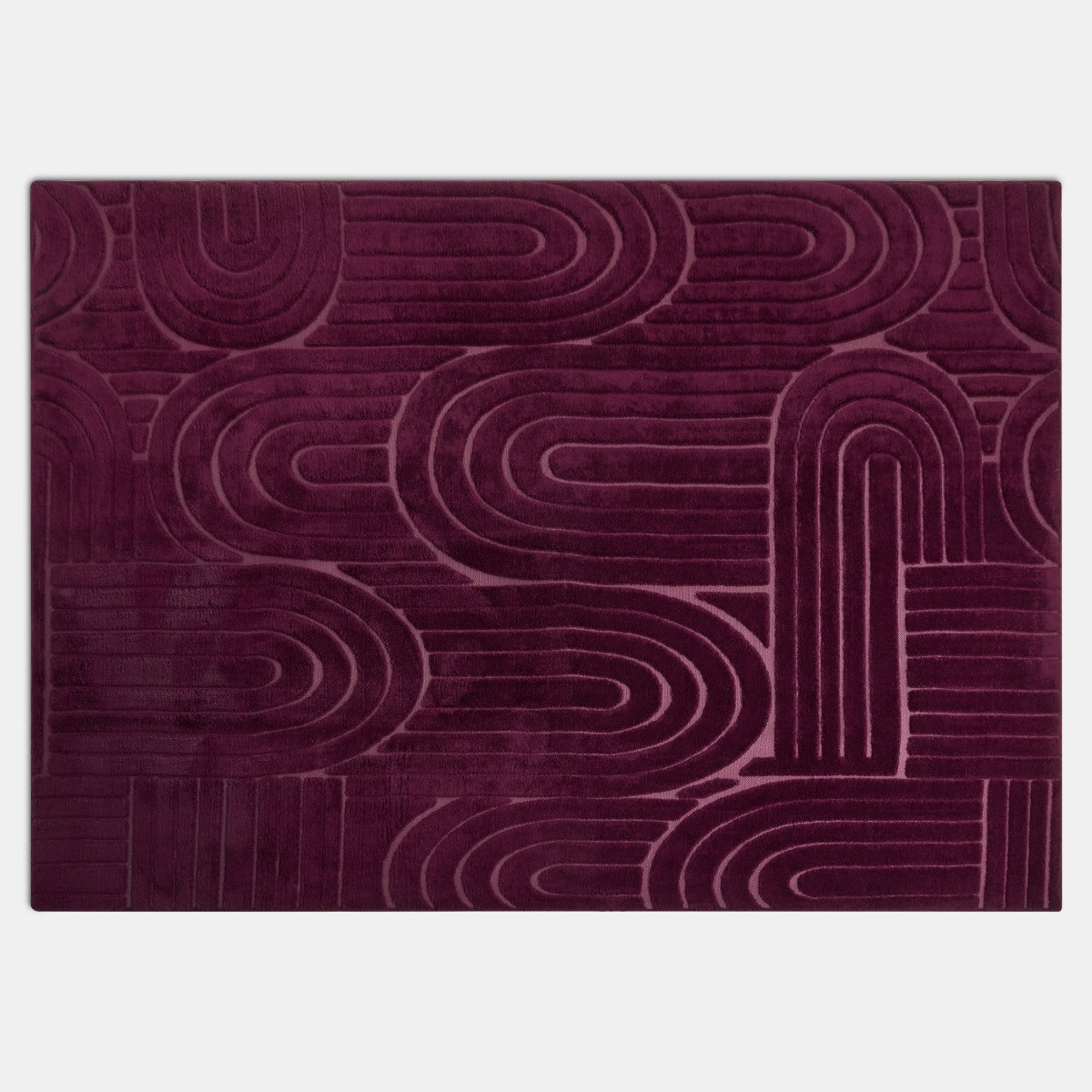 OHS Tufted Arches Rug - Burgundy>