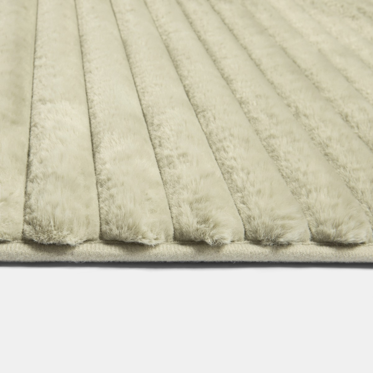OHS Faux Fur Ribbed Rug - Sage>