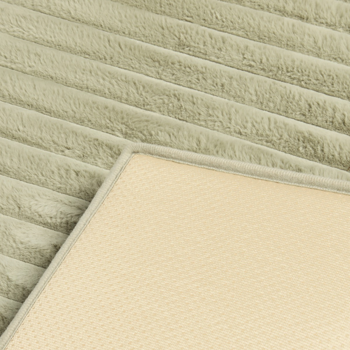 OHS Faux Fur Ribbed Rug - Sage>