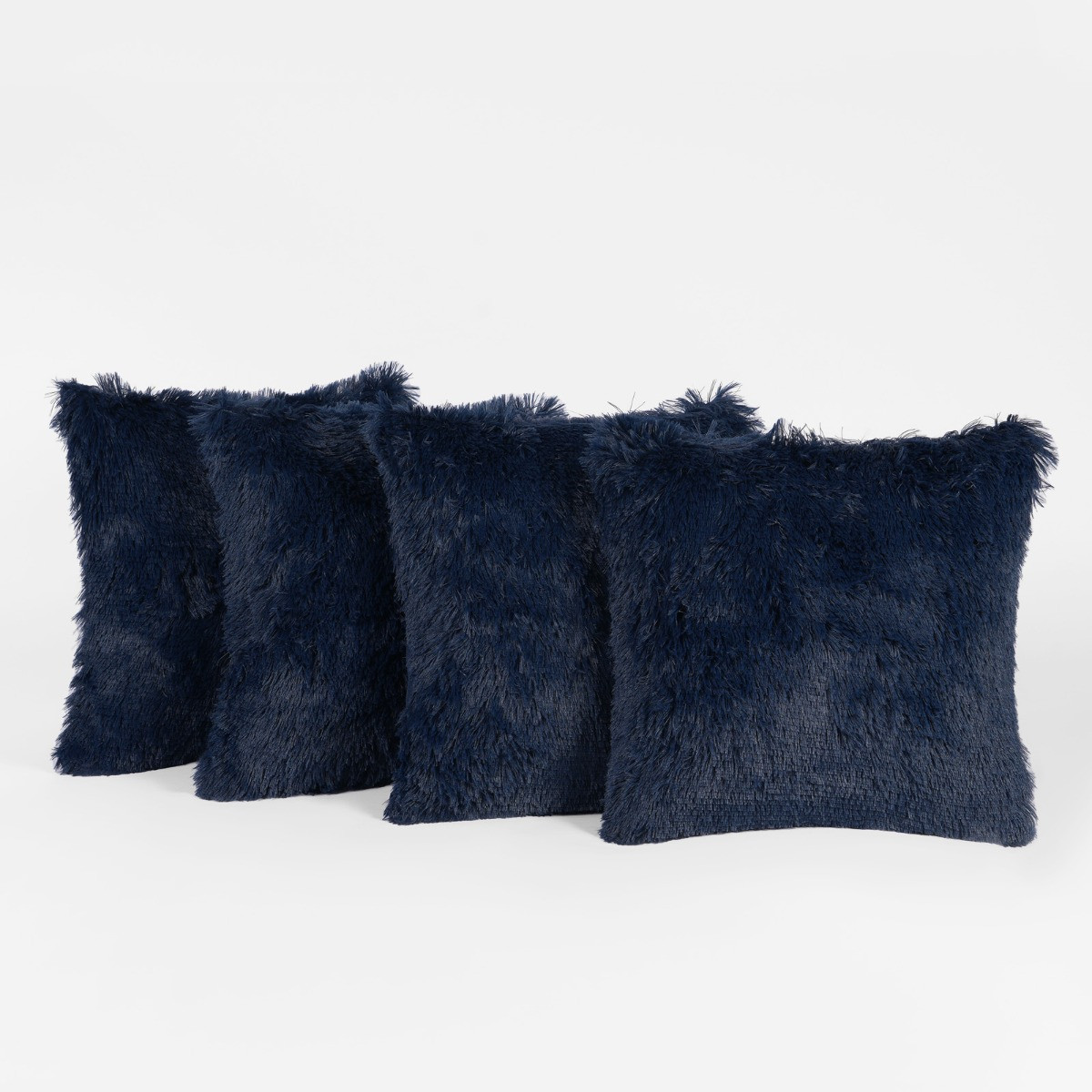 OHS 4 Pack Fluffy Cushion Covers, Navy - 45 x 45cm>