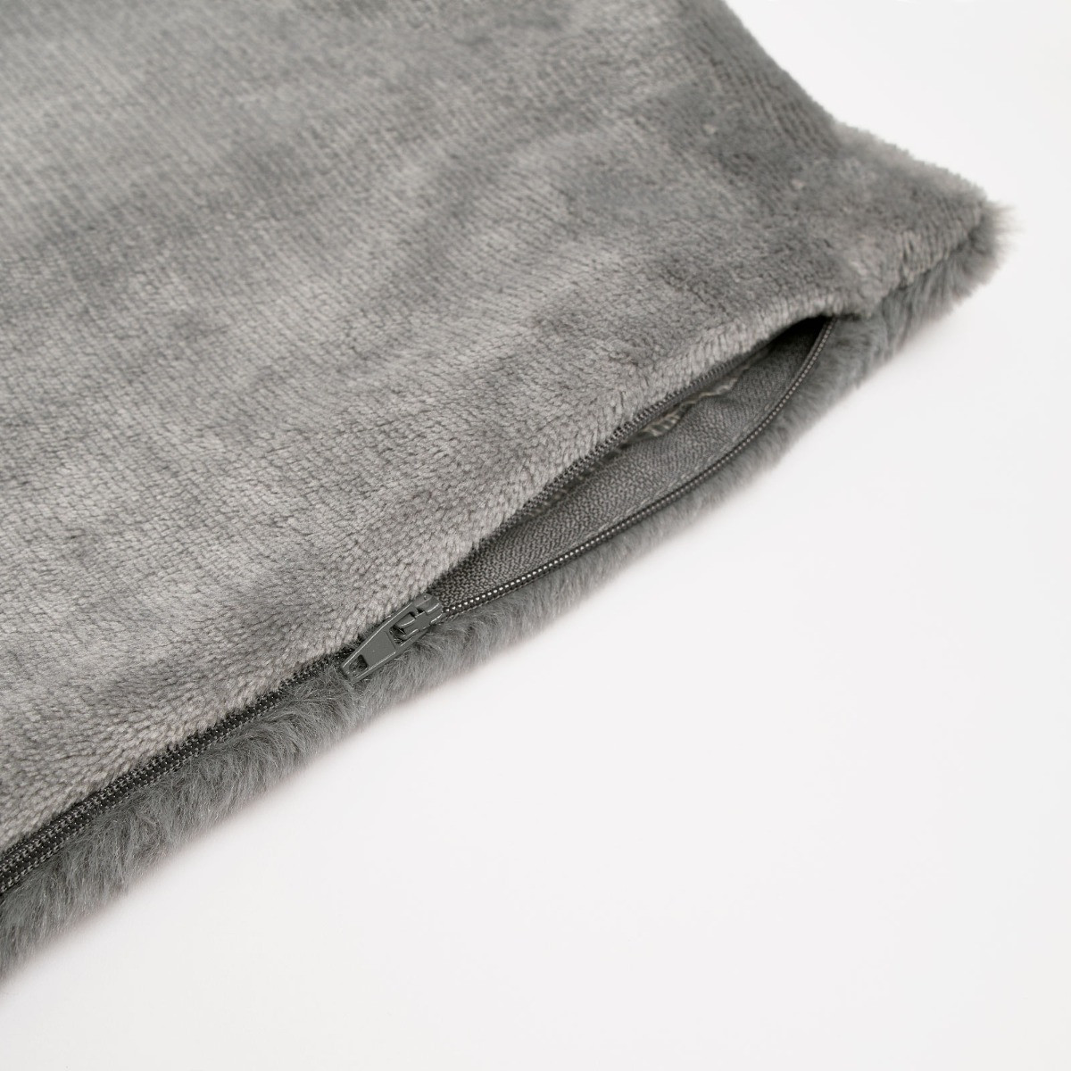 Sienna 2 Pack Faux Fur Cushion Covers - Charcoal>