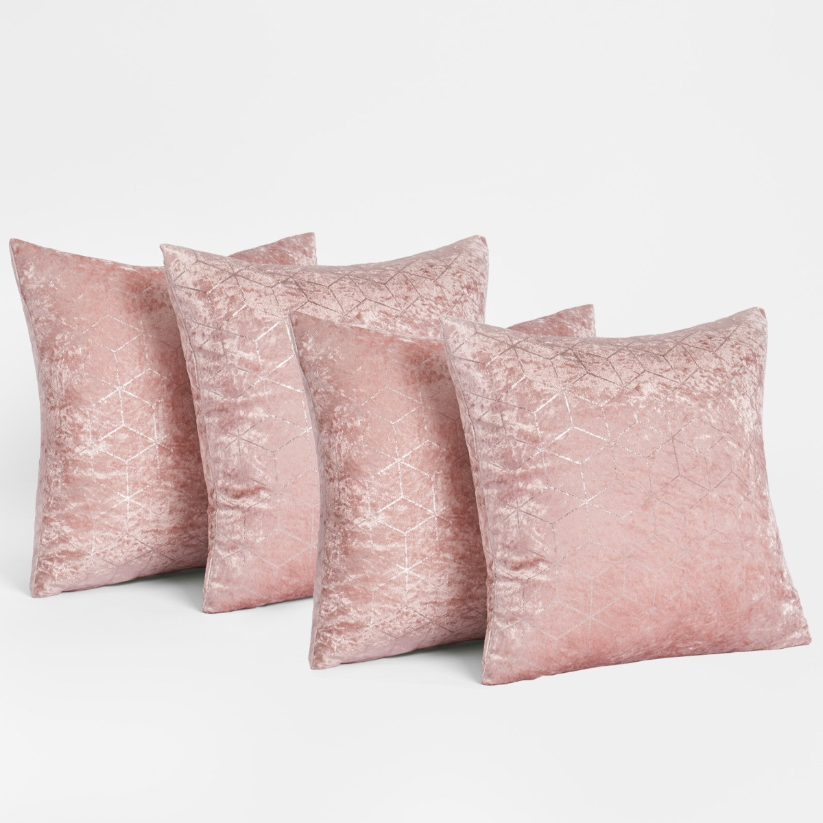 Sienna Metallic Geo Cushion Covers - Blush>