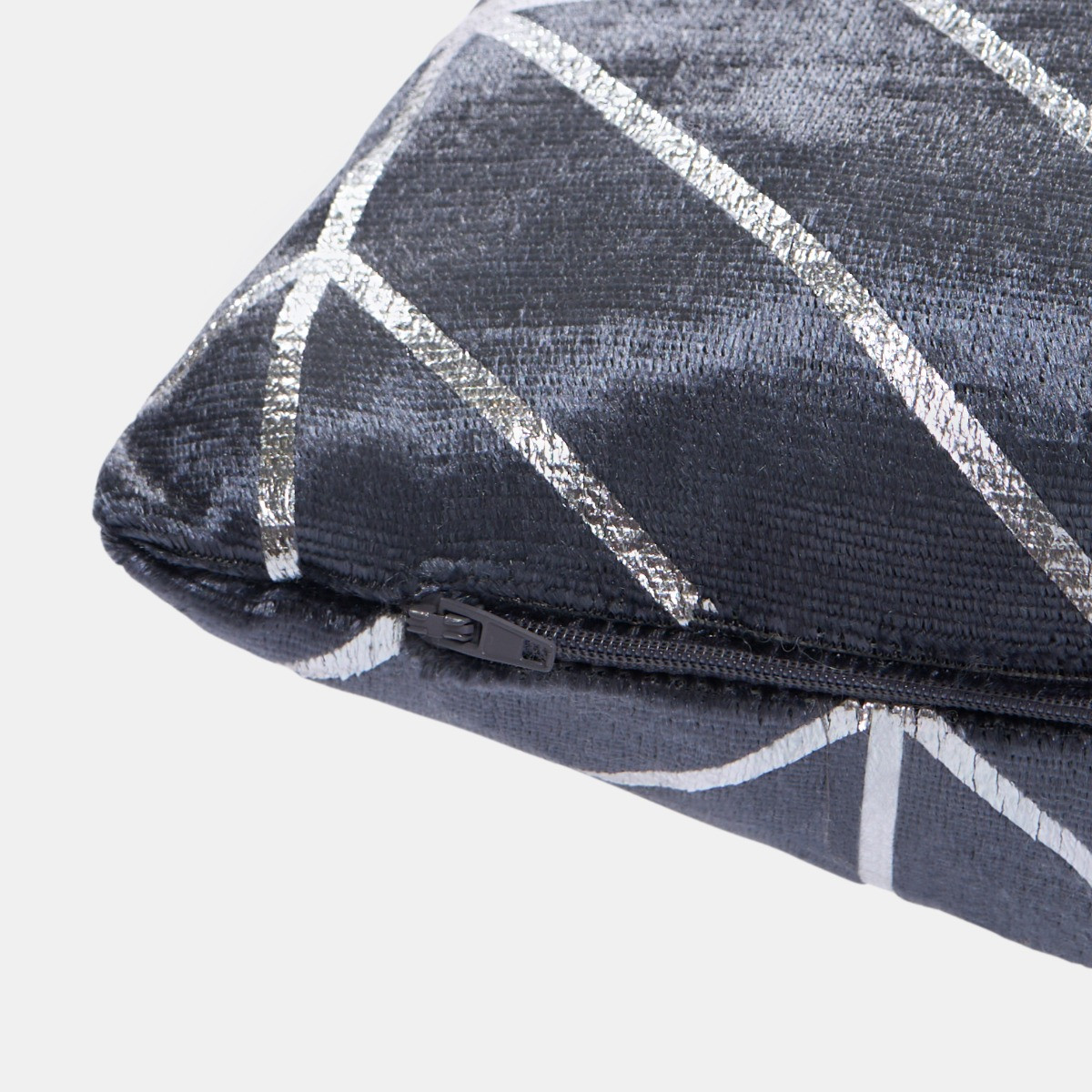 OHS 2 Pack Metallic Geo Cushion Covers, Charcoal - 45 x 45cm>