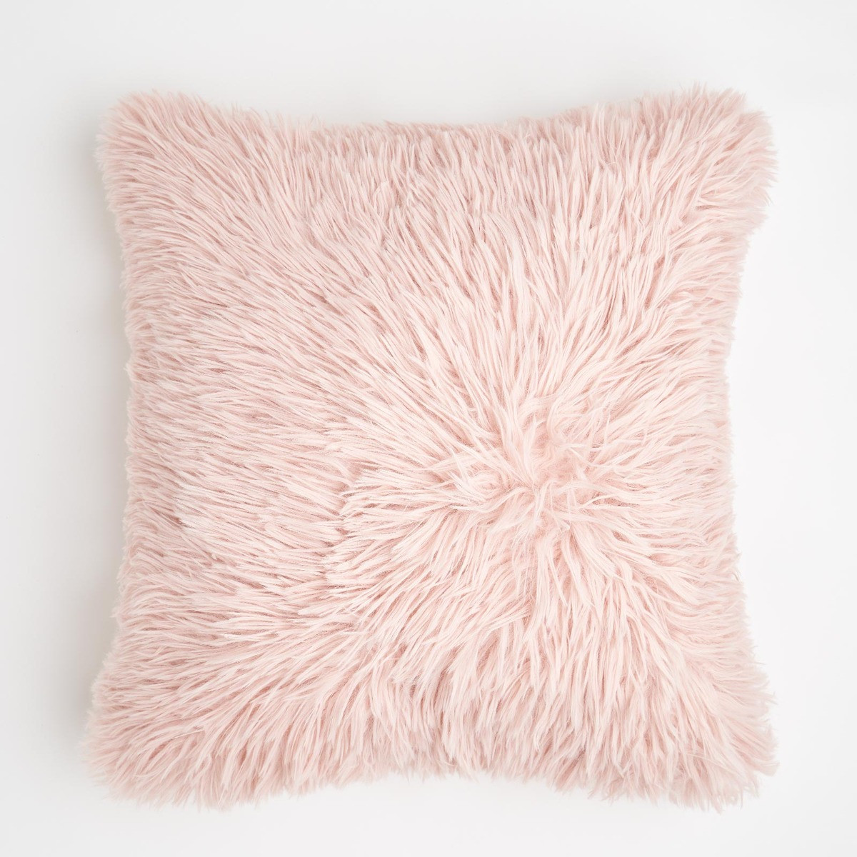 Sienna 4 Pack Faux Mongolian Fur Cushion Covers, Blush - 55 x 55cm>