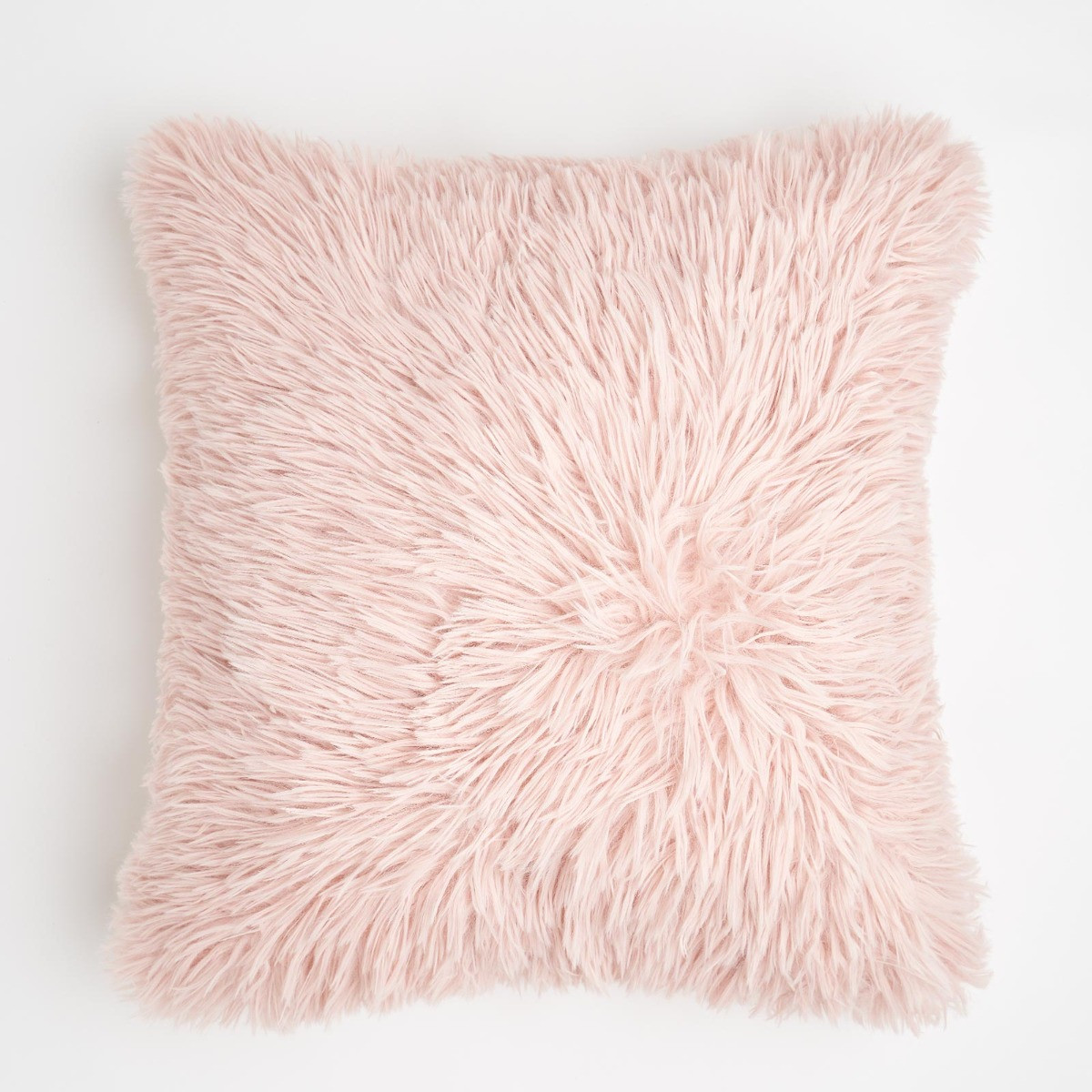 OHS Luxury Faux Mongolian Fur Cushion Covers - Blush>
