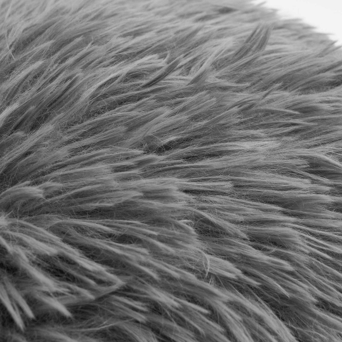Sienna 2 Pack Faux Mongolian Fur Cushion Covers, Silver - 45 x 45cm>