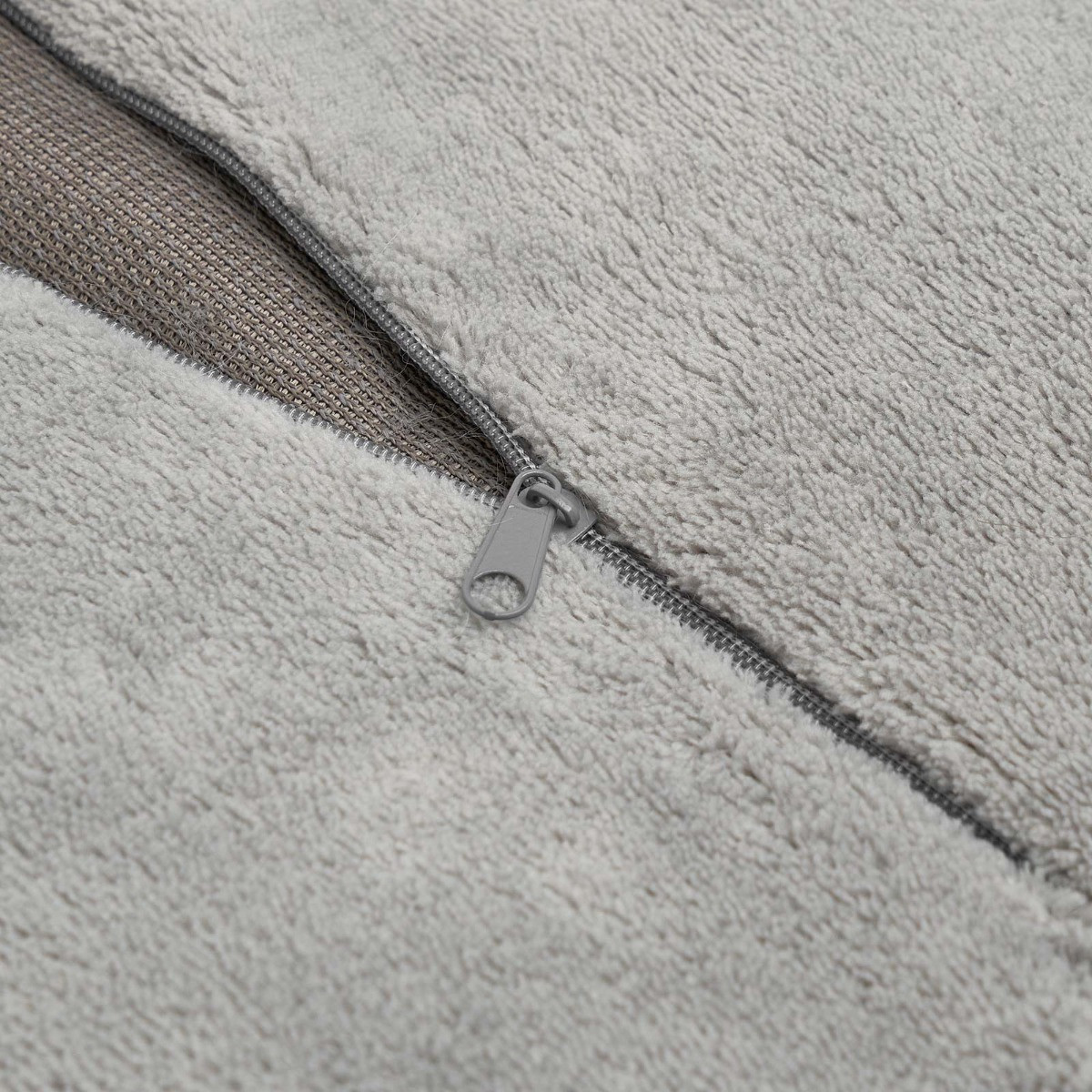 Sienna 4 Pack Faux Mongolian Fur Cushion Covers, Silver - 55 x 55cm>