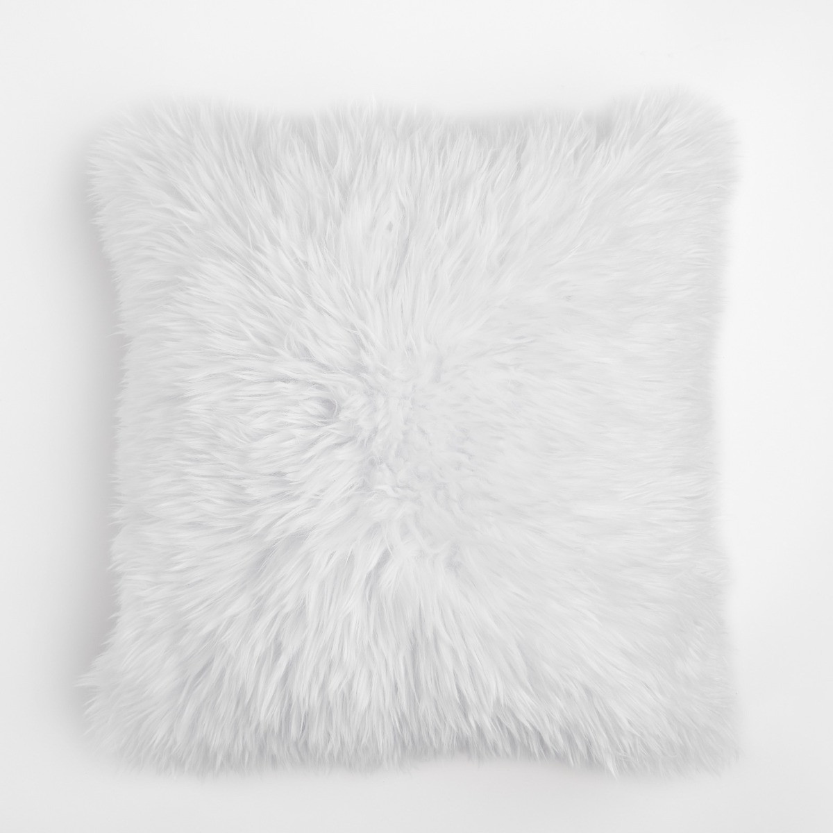Sienna Faux Mongolian Fur Cushion Covers 55 x 55cm - White>