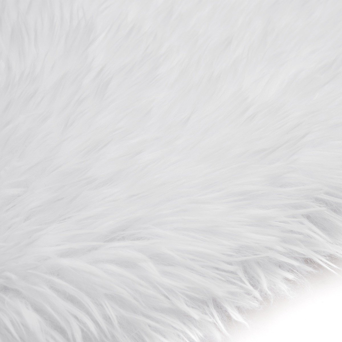 Sienna 2 Pack Faux Mongolian Fur Cushion Covers, White - 55 x 55cm>