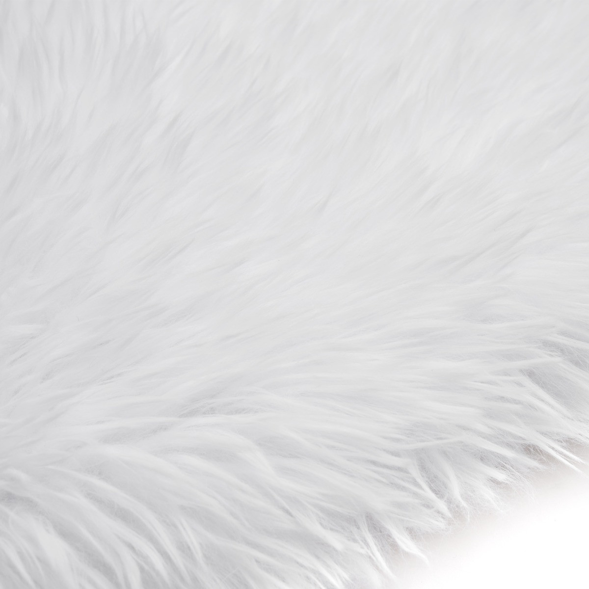 OHS Faux Mongolian Fur Cushion Covers 55 x 55cm - White>