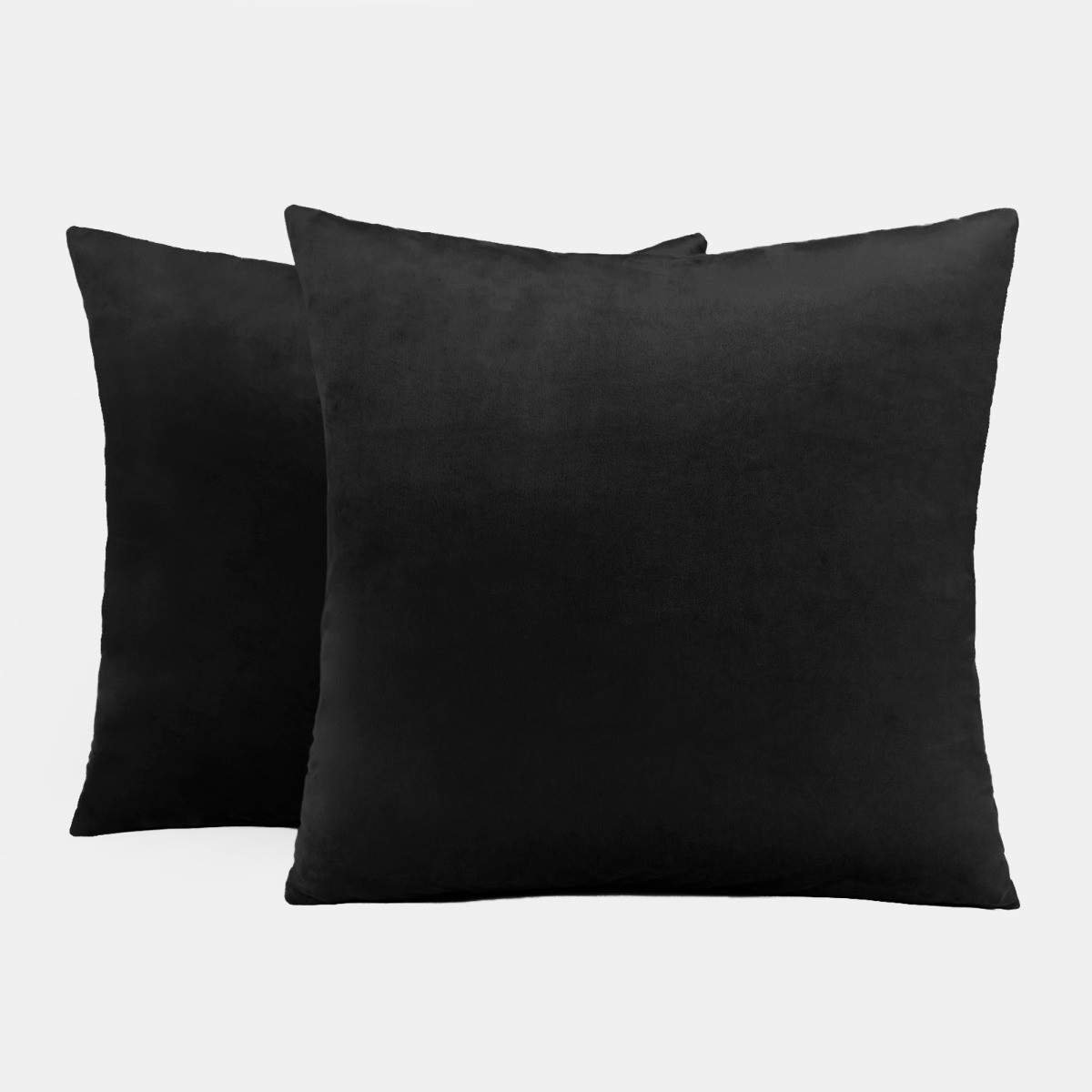 OHS 2 Pack Matte Velvet Cushion Covers - Black>