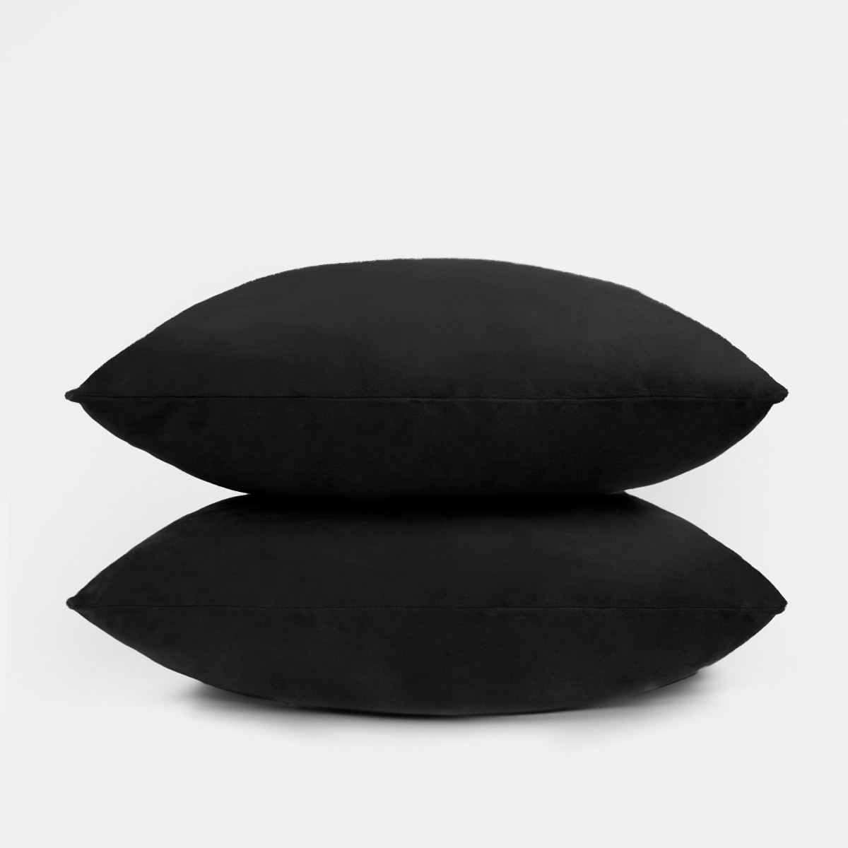 OHS 2 Pack Matte Velvet Cushion Covers - Black>
