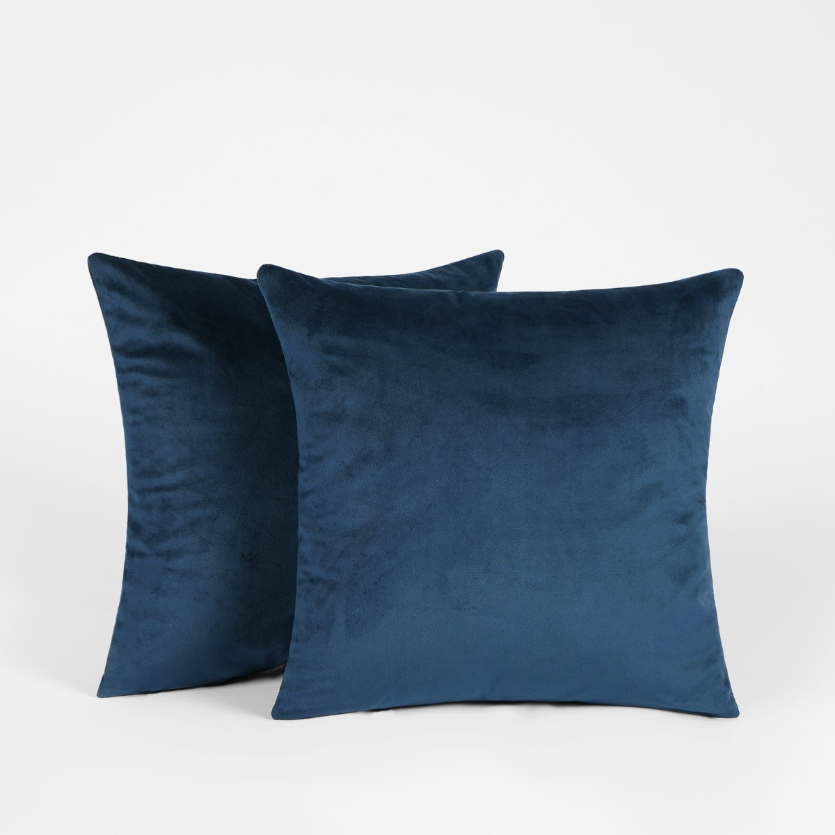 OHS 2 Pack Matte Velvet Cushion Covers, Navy - 45 x 45cm>