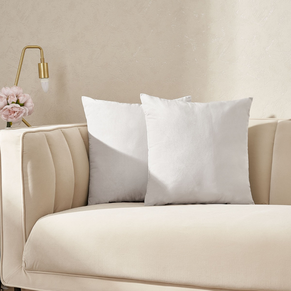 OHS Matte Velvet Cushion Covers - Silver>