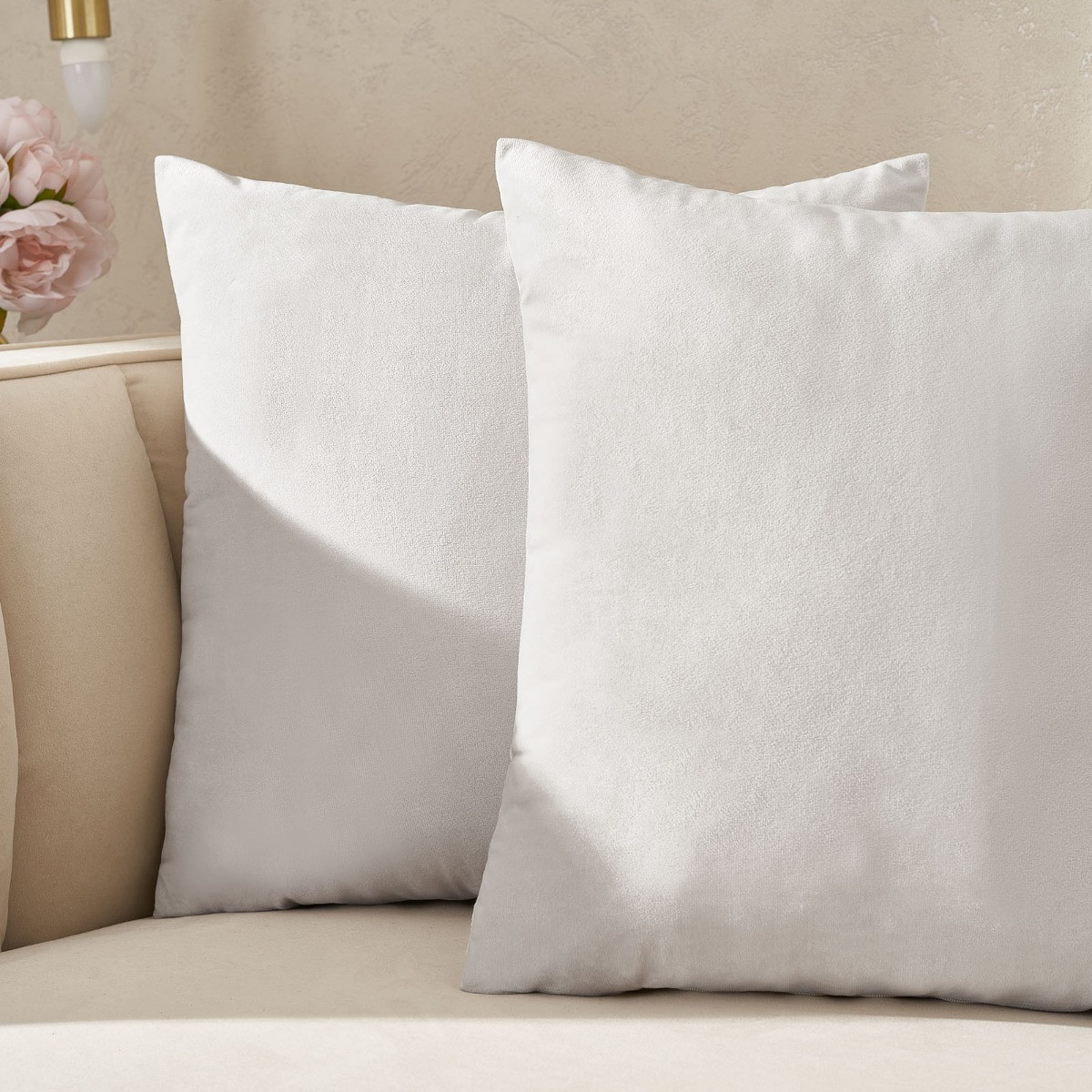OHS Matte Velvet Cushion Covers - Silver>