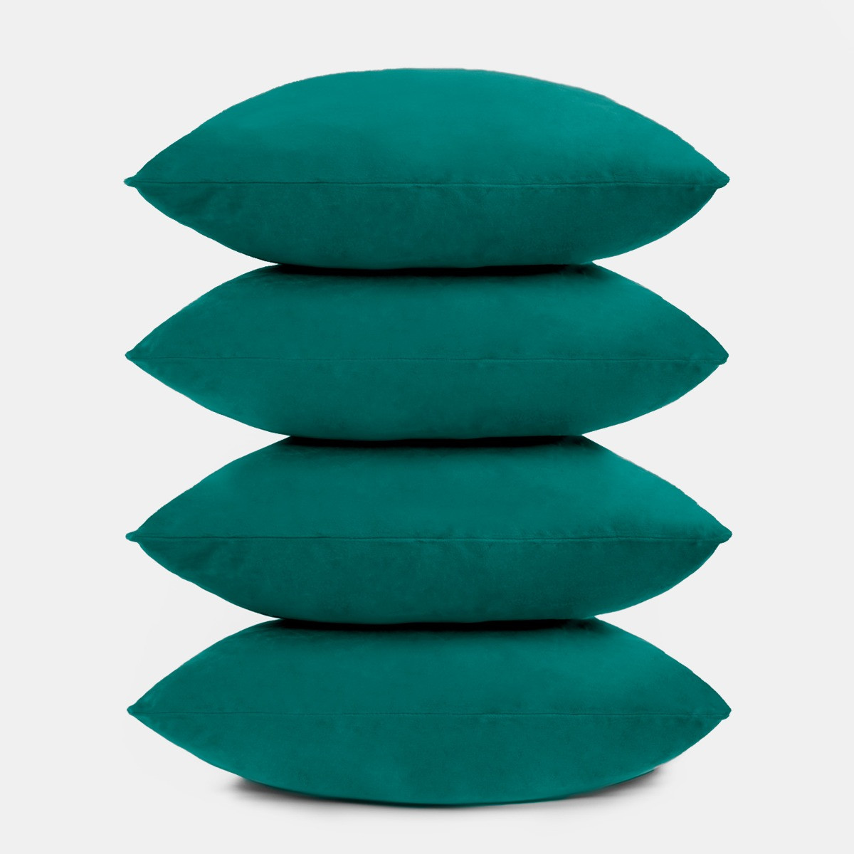 OHS 4 Pack Matte Velvet Cushion Covers with Cushion - Teal>