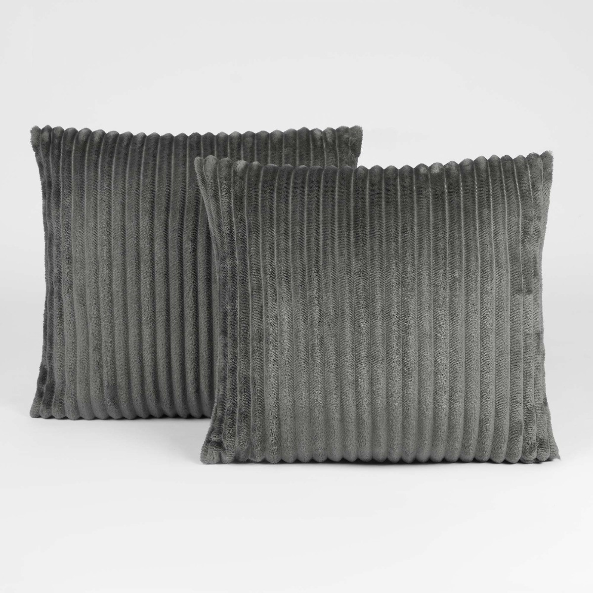 Sienna Jumbo Cord Ribbed Cushion Covers - Charcoal>