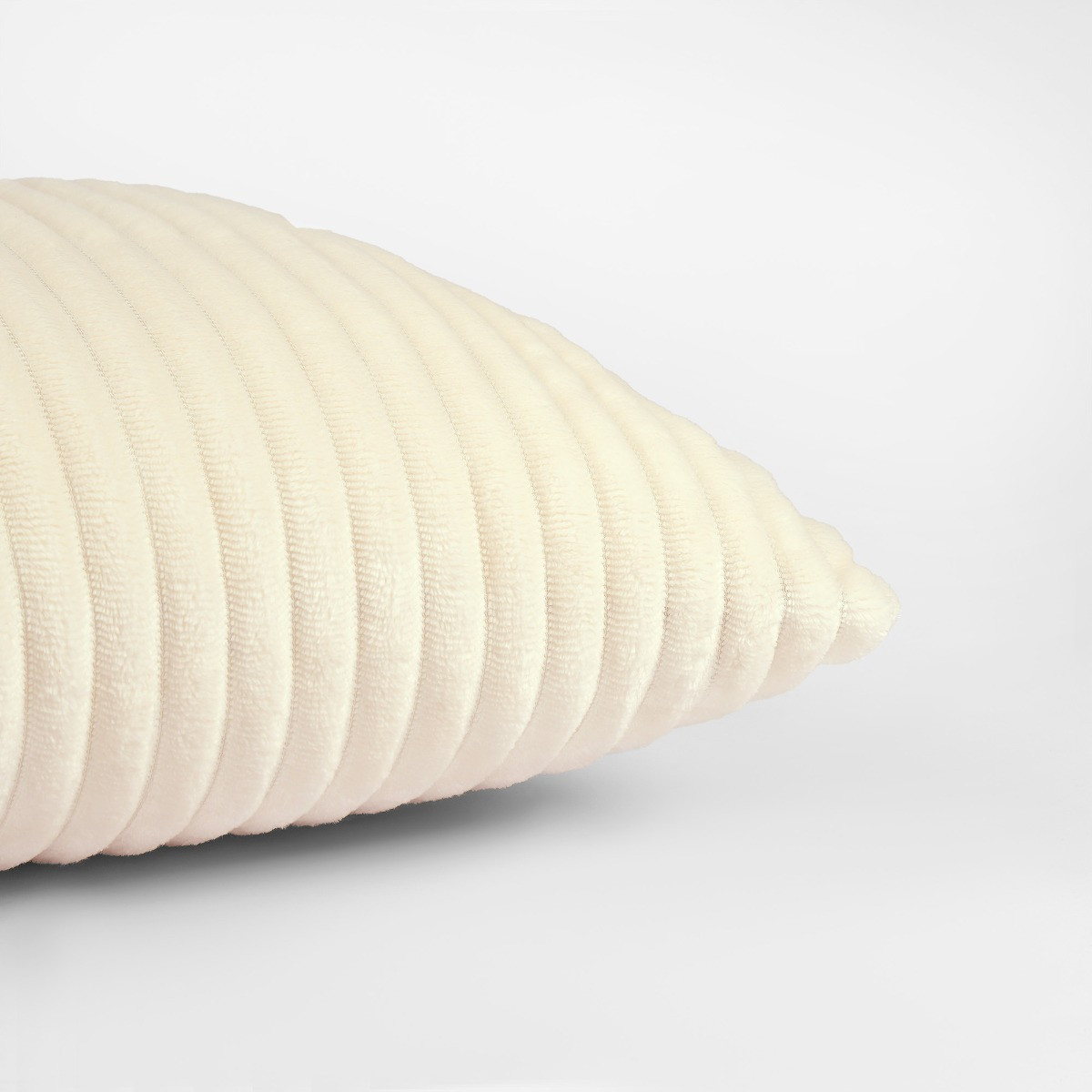 OHS 2 Pack Ribbed Cushion Covers, Cream - 45 x 45cm>