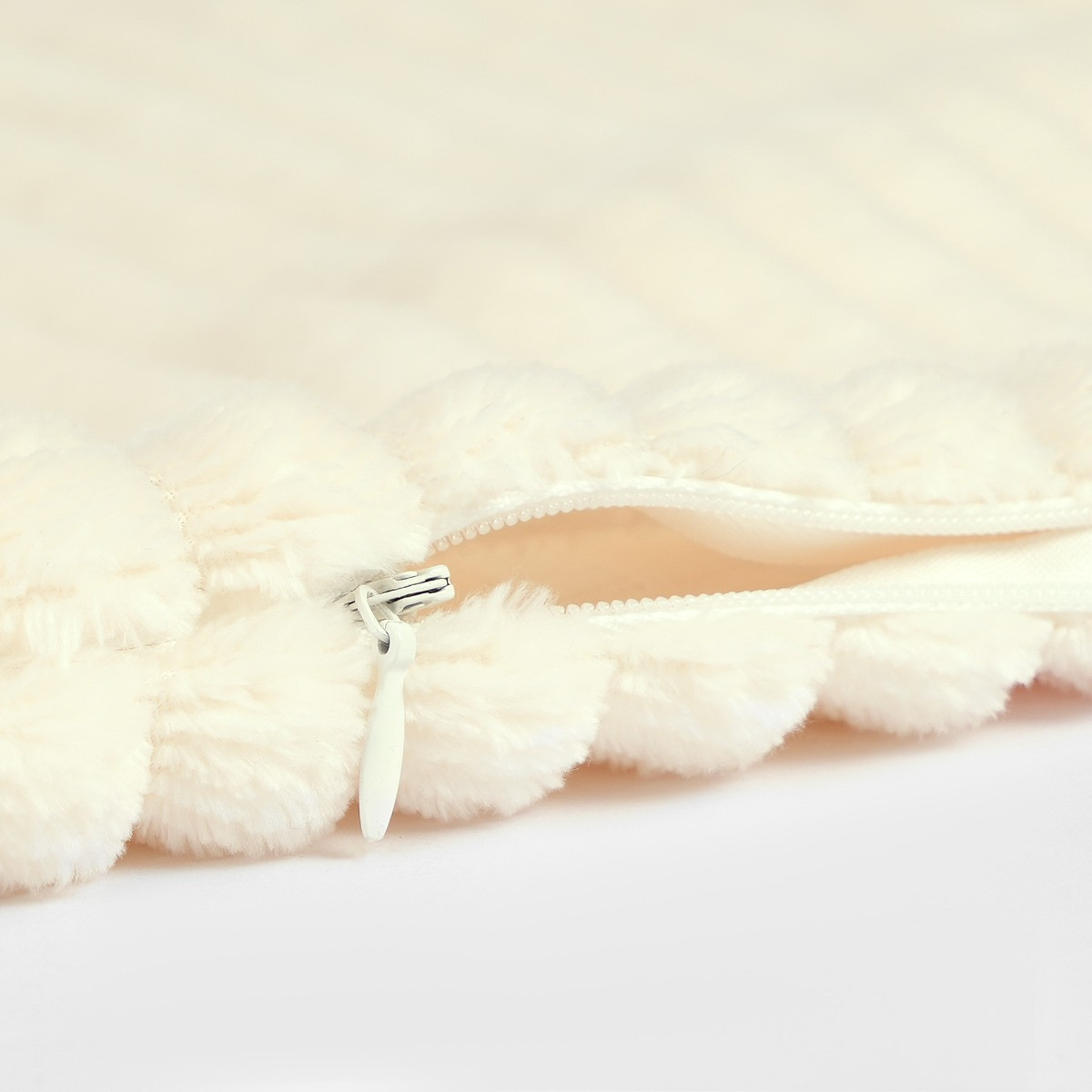 OHS 2 Pack Ribbed Cushion Covers, Cream - 45 x 45cm>