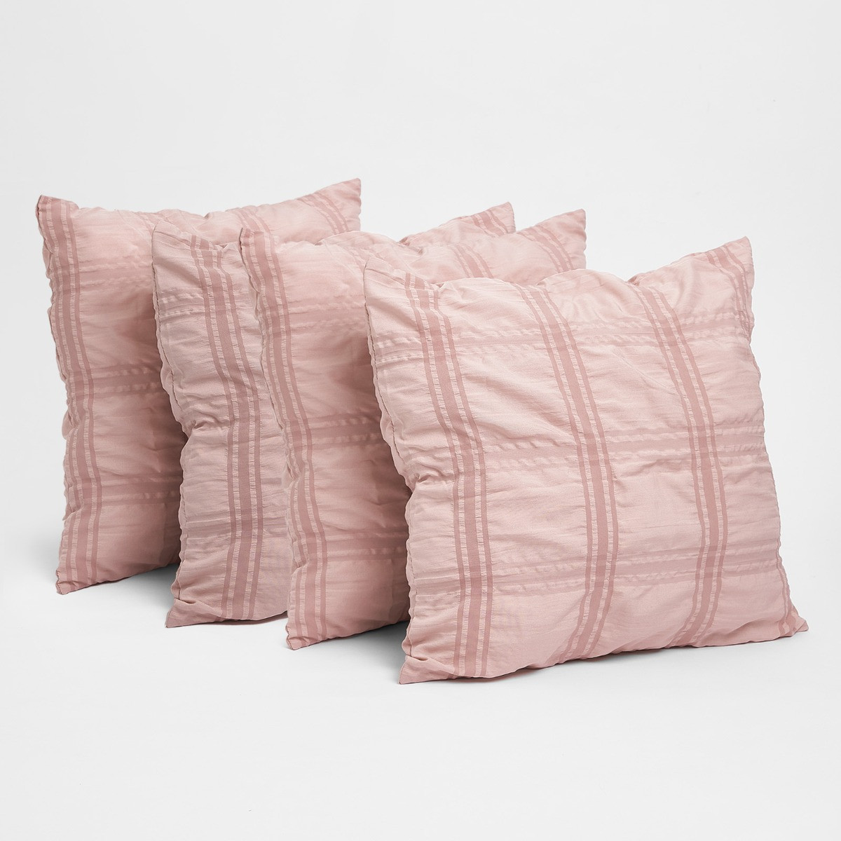 OHS Square Seersucker Cushion Covers - Blush>
