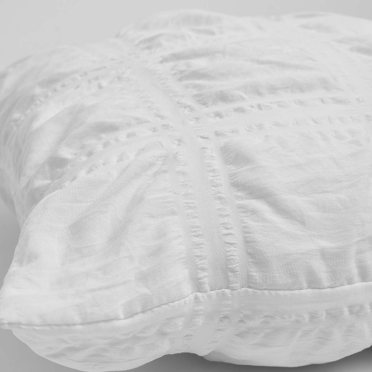 Sienna Square Seersucker Cushion Covers - White>