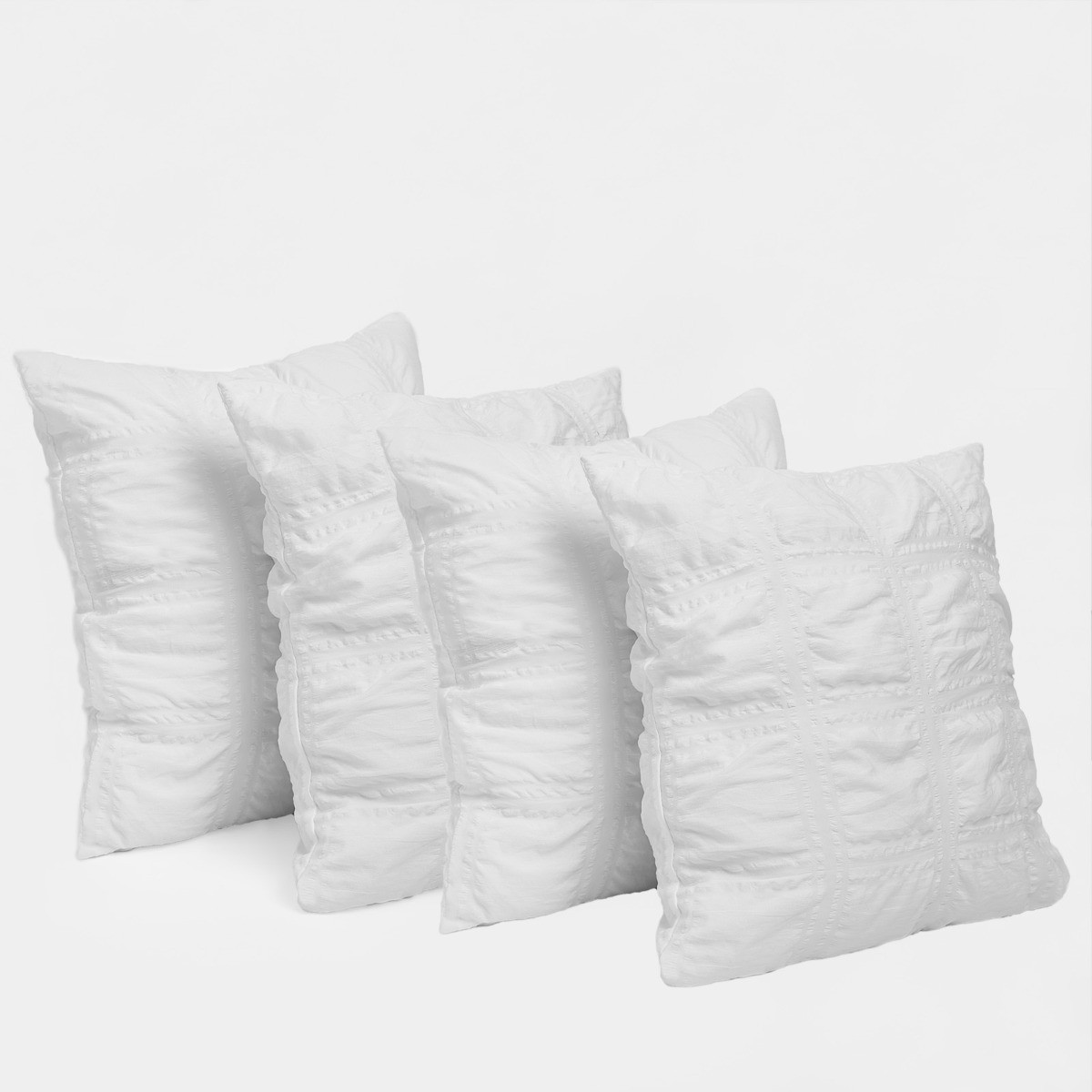 OHS Square Seersucker Cushion Covers - White>