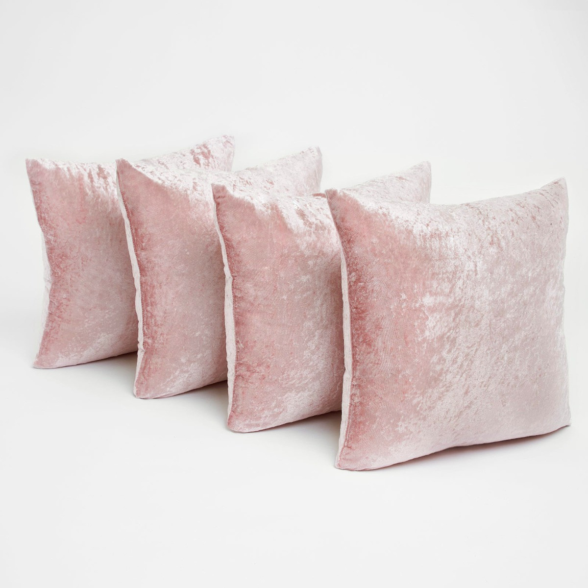 OHS Crushed Velvet Set of 4 Cushion Covers - Blush>