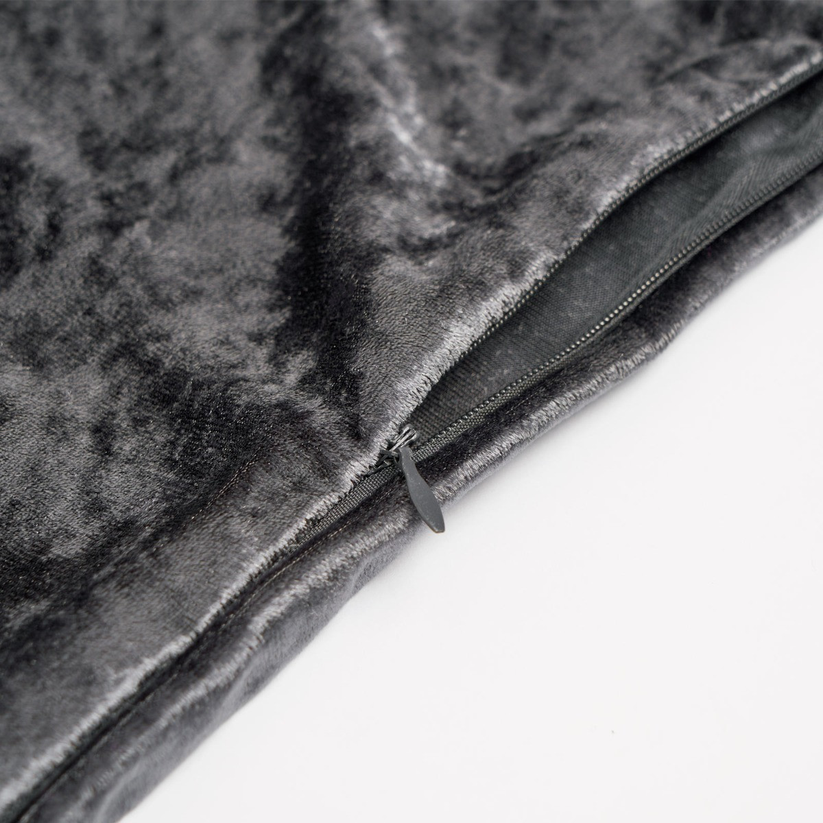 OHS Crushed Velvet Cushion Covers - Charcoal>